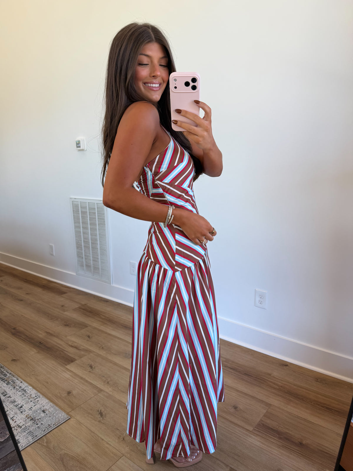 Multi Stripe Midi Dress