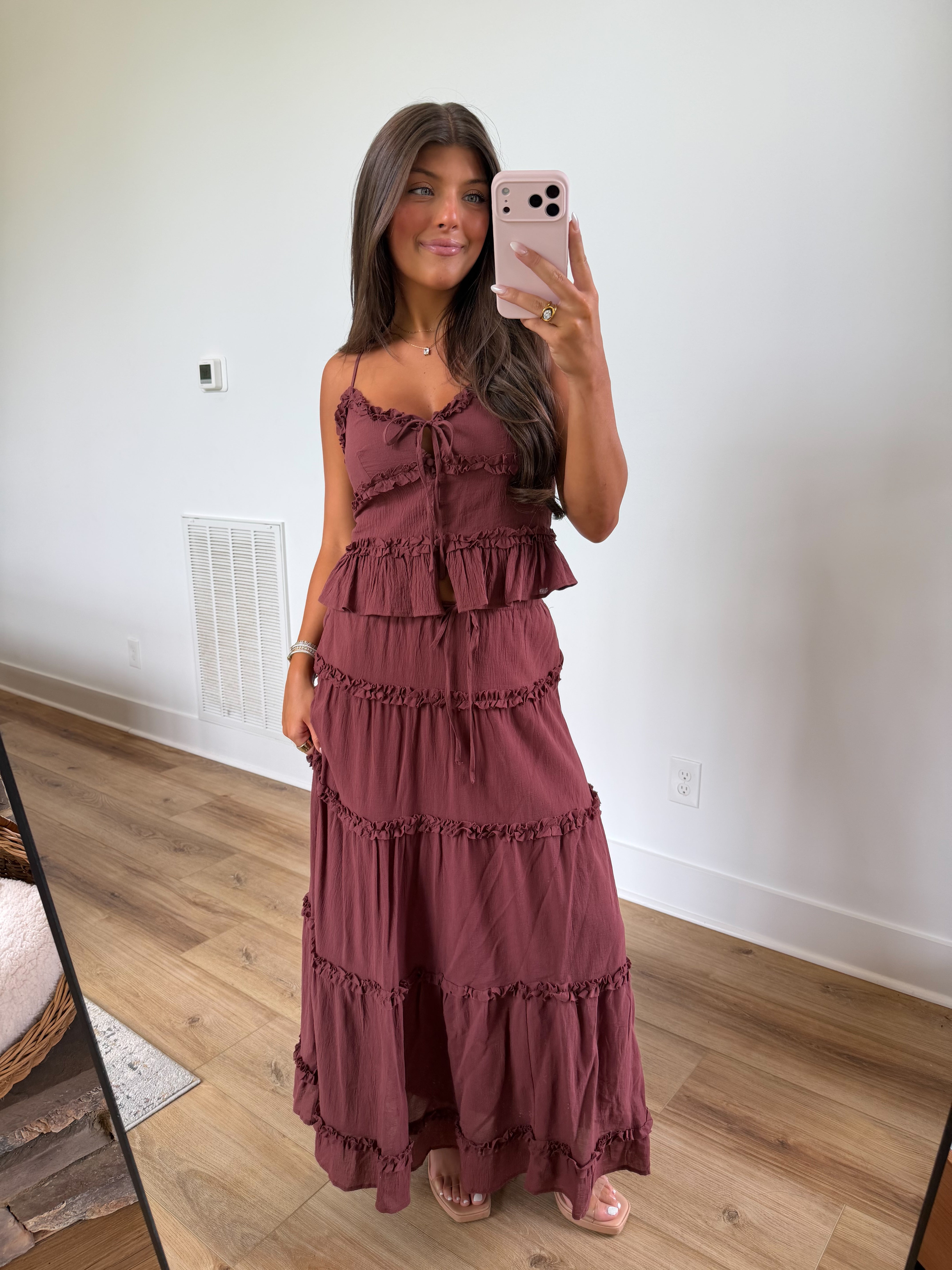 Burgundy Ruffle Set