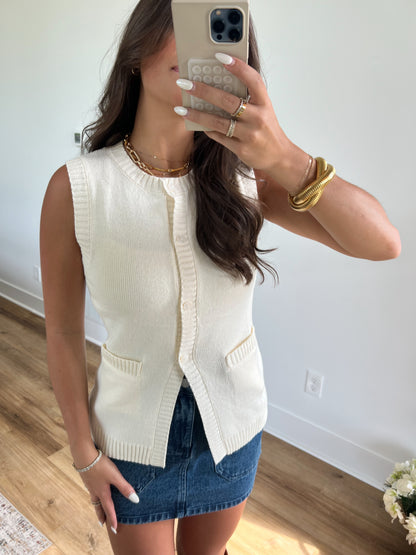 Button Down Cream Top