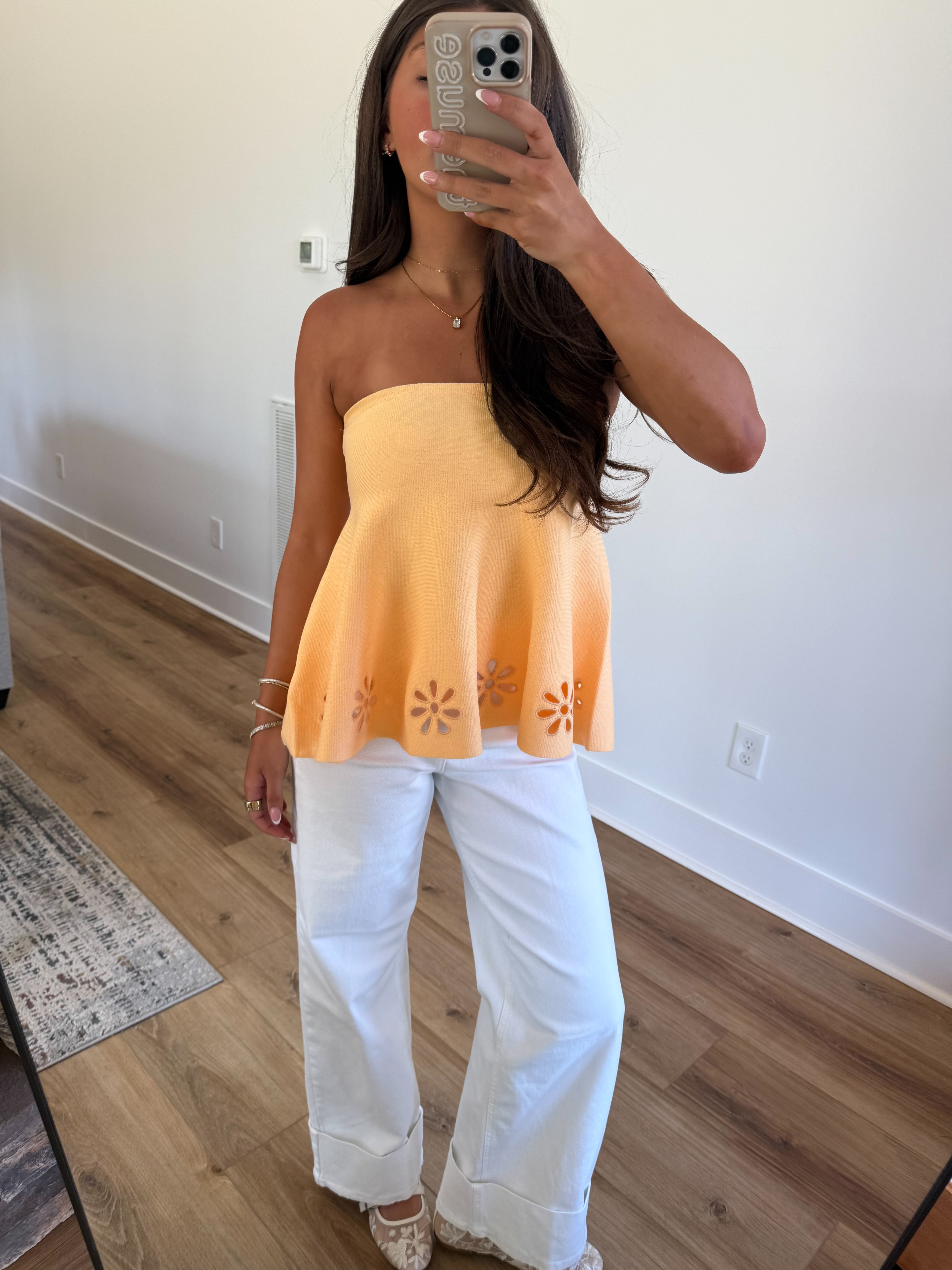 Orange Flowers Tube Top (PRE-ORDER (1-2 weeks)/ Restock)