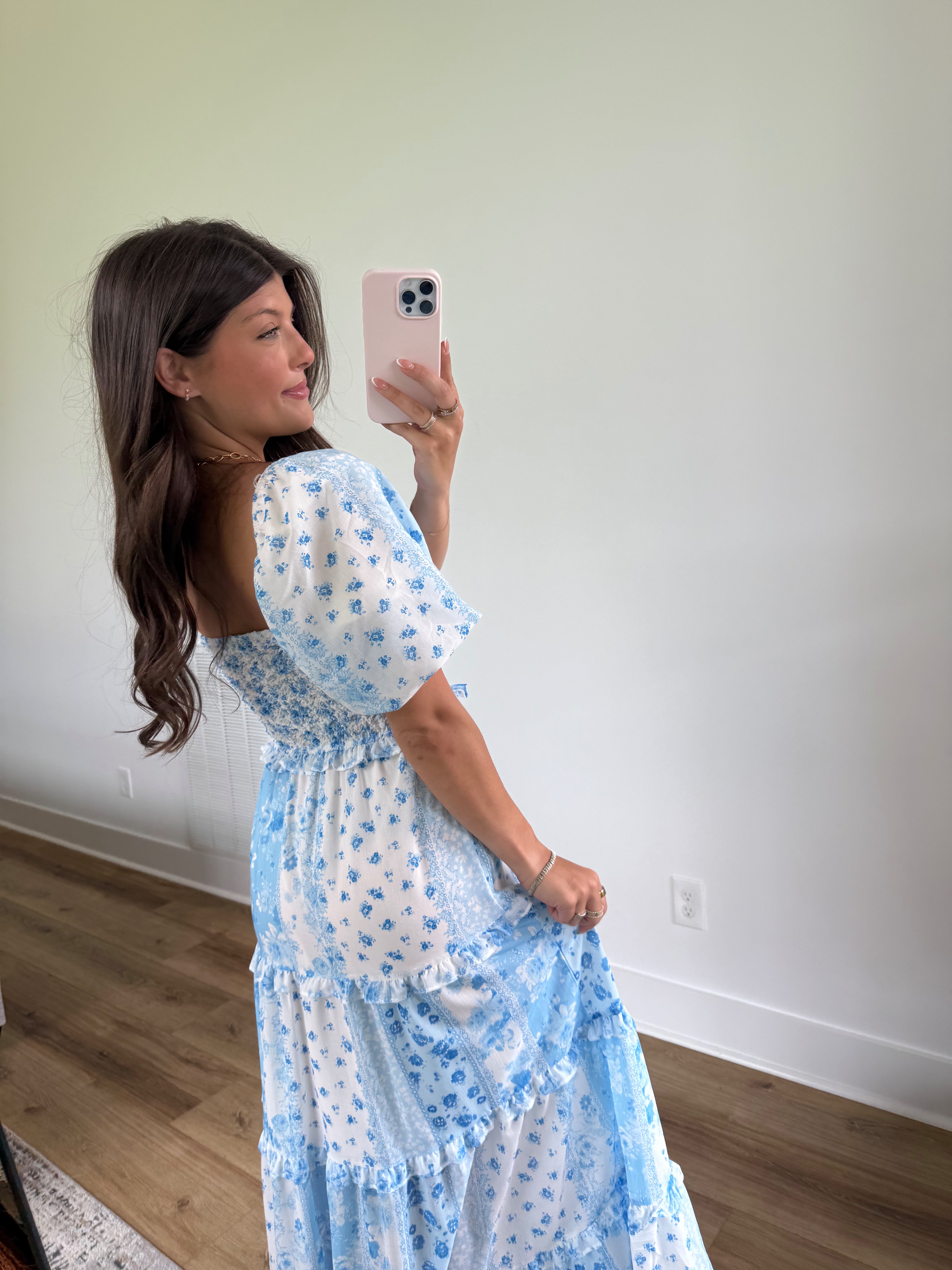 Blue Love Shack Patch Work Maxi Dress