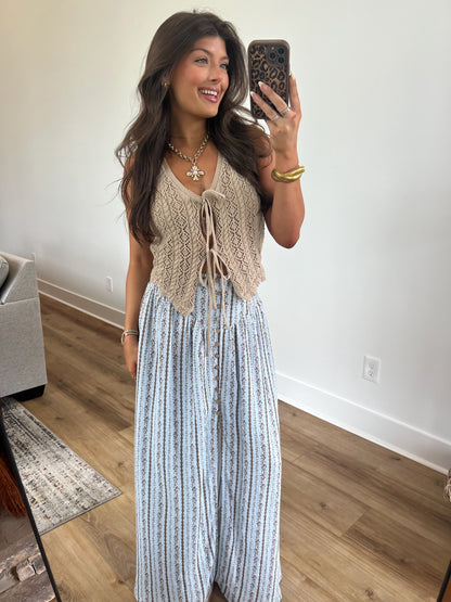 Ella Crochet Tank (Tan)
