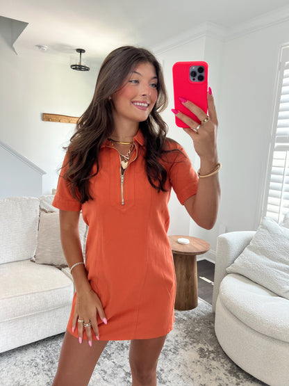 Burnt Orange Denim Dress