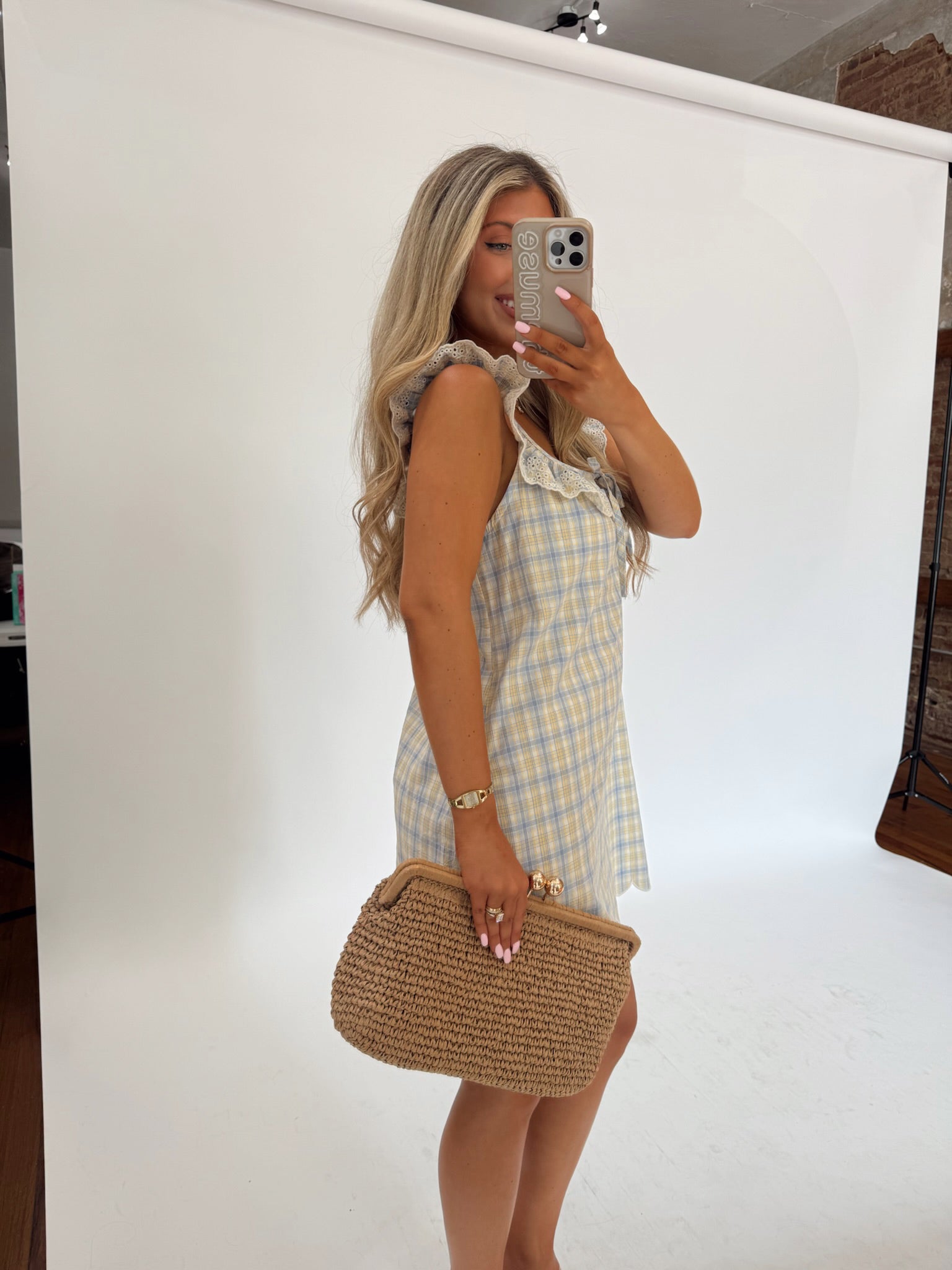 Honey & Sky Plaid Mini