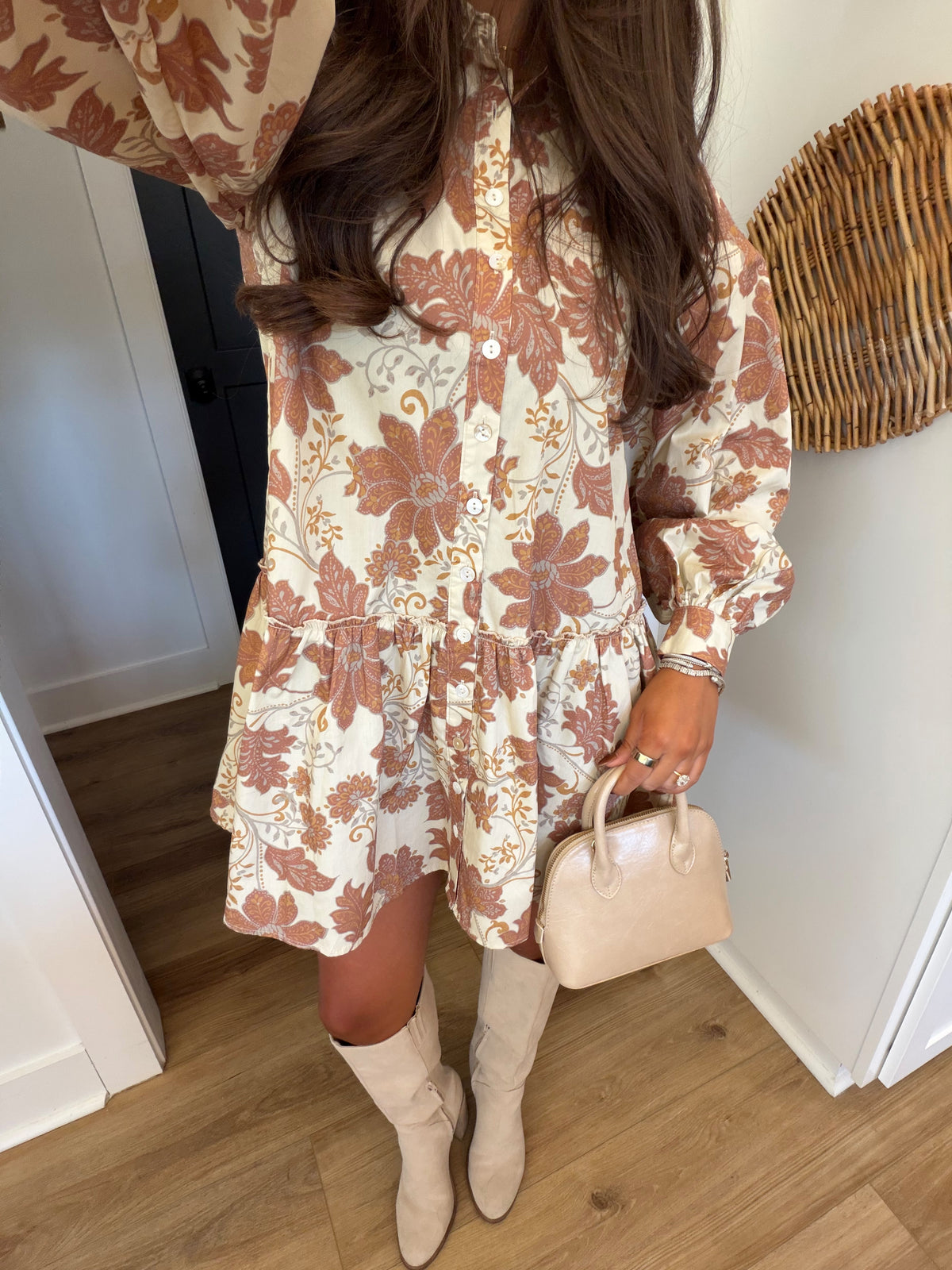 Cream & Rust Floral Mini