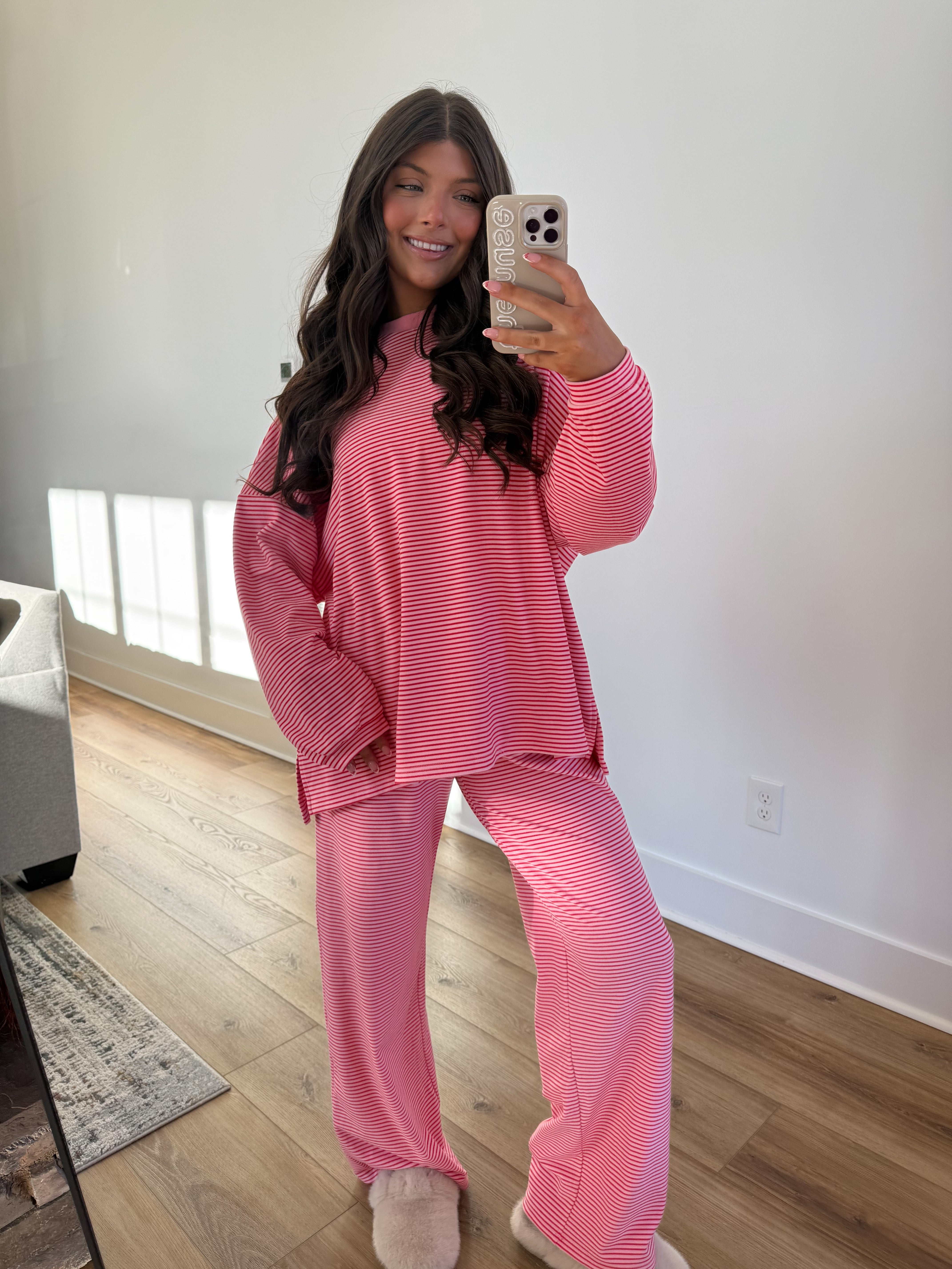 Elsie Fleece Pullover (Red/Pink)