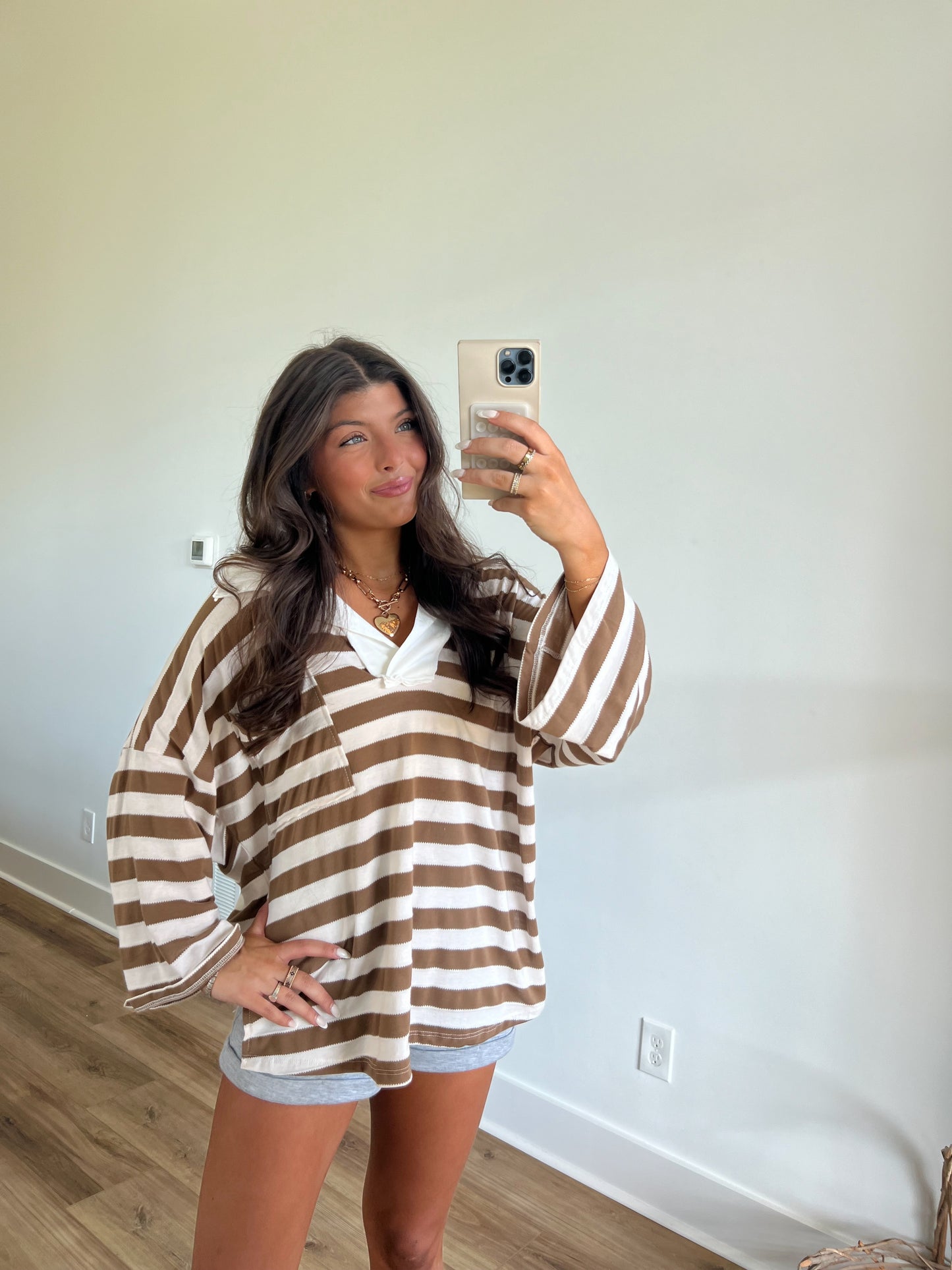 Iced Coffee Stripe Top