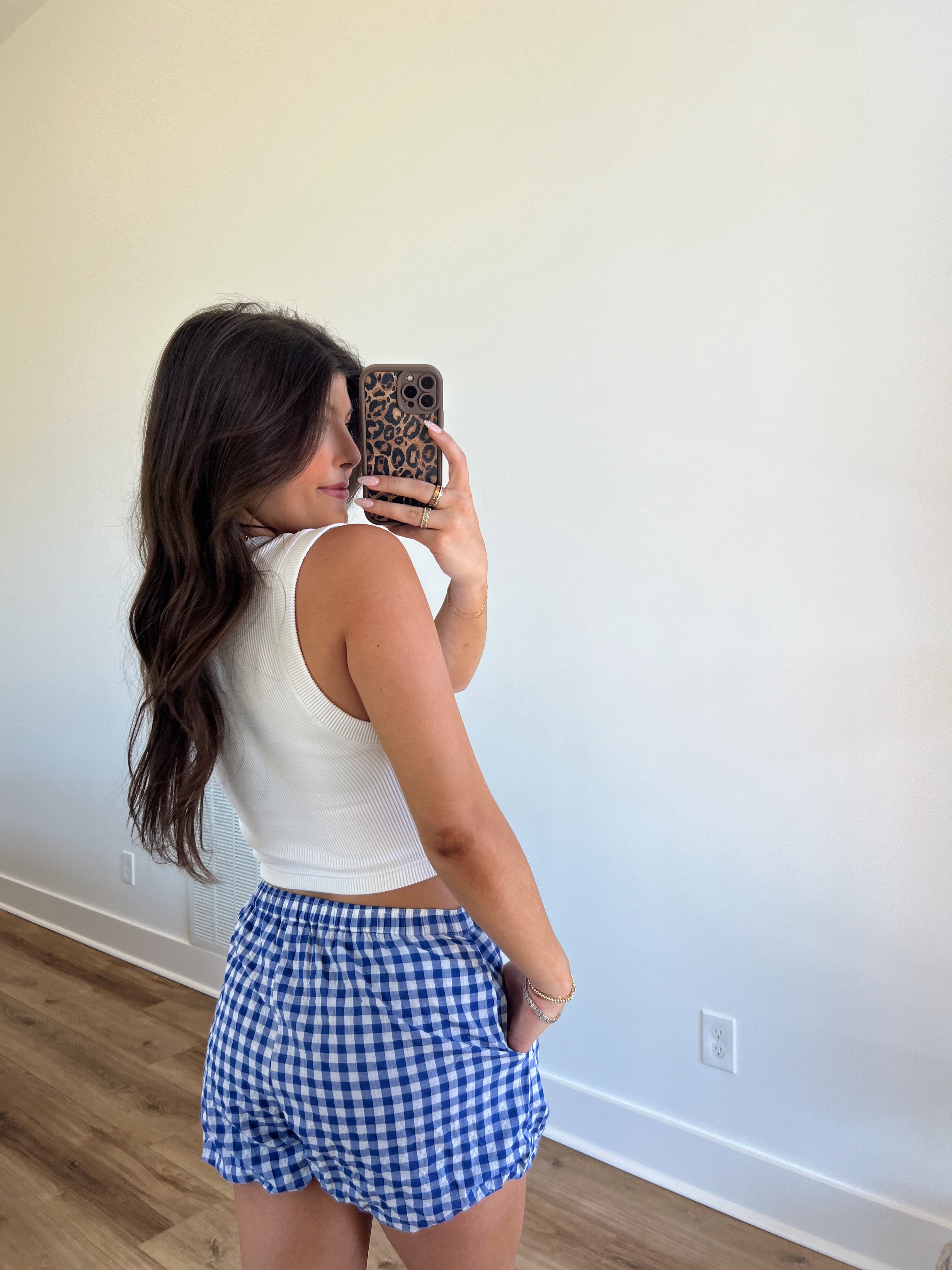 Blue Gingham Bubble Boxer Shorts