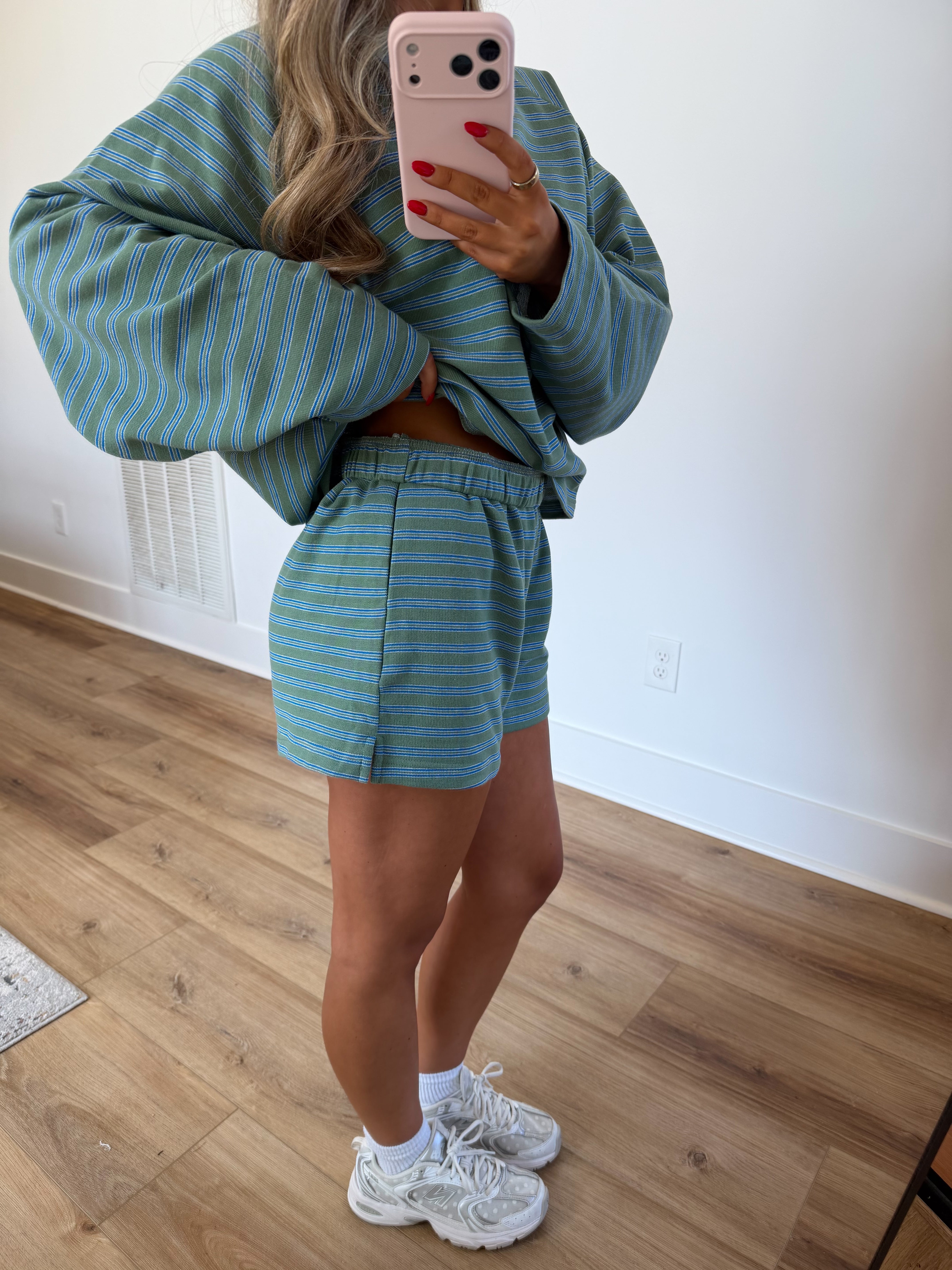 Better in Stripes Set (Sage/Navy)