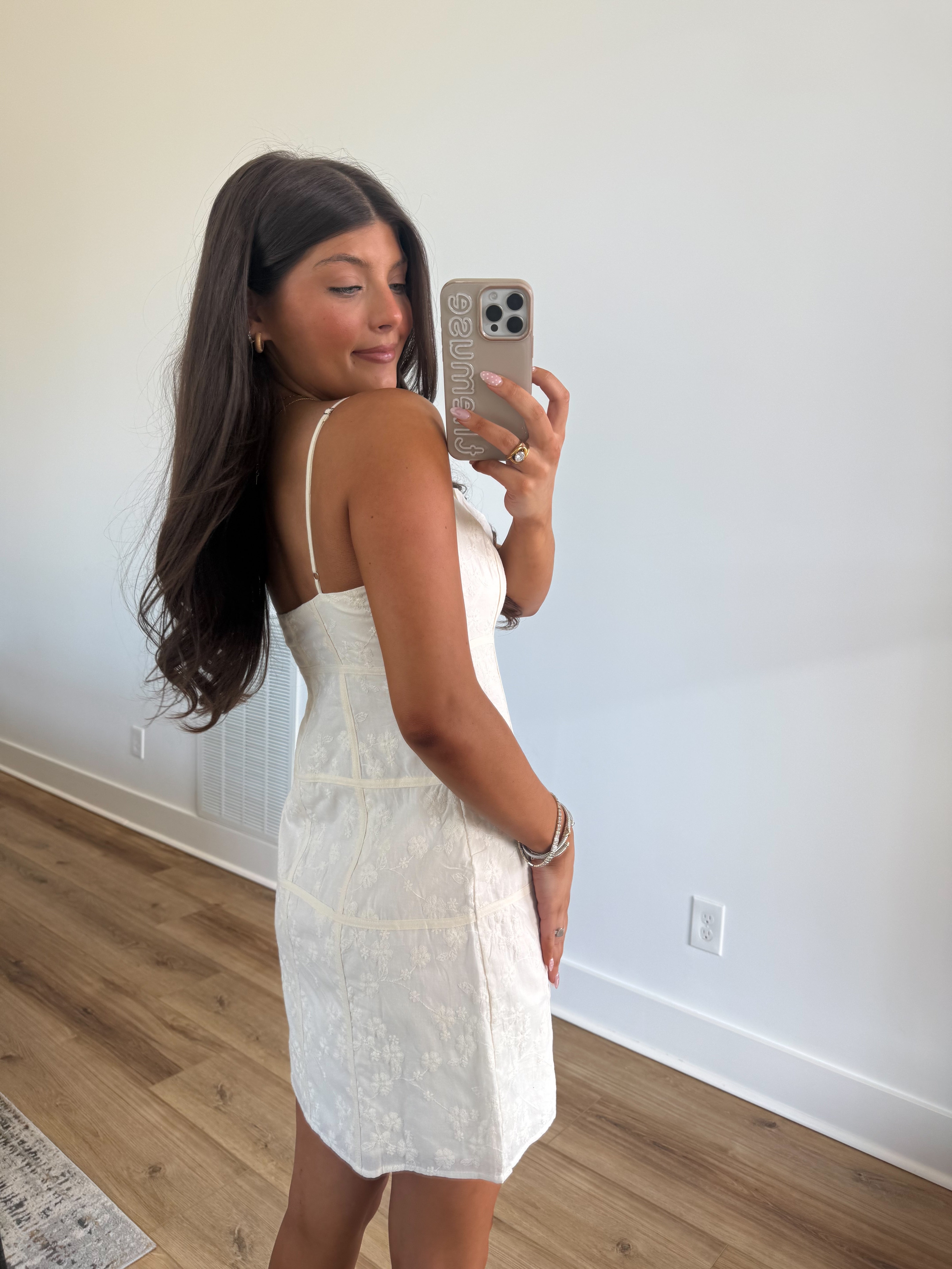 Cream Daisies Mini Dress