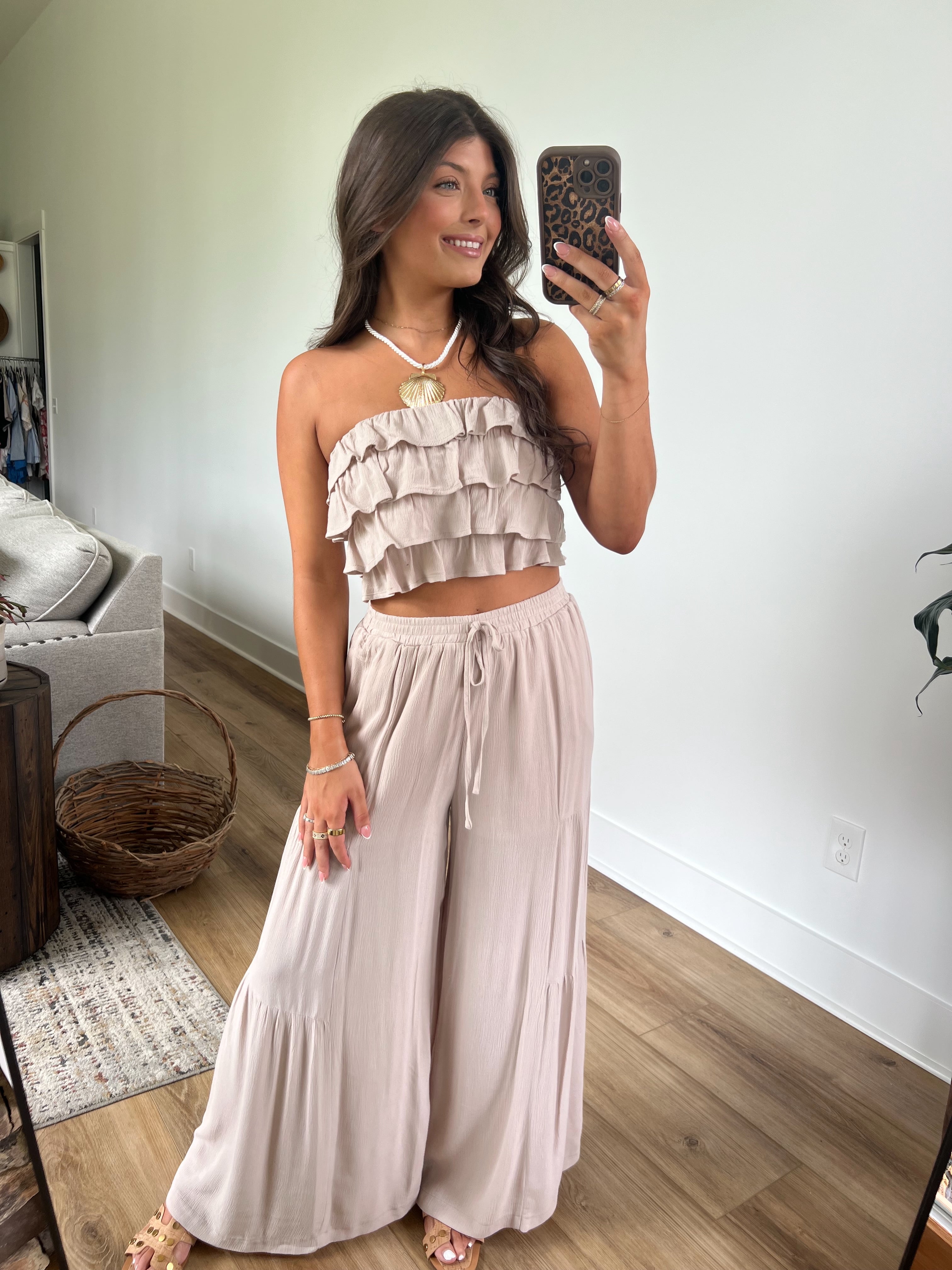 Sand Ruffle Pants Set