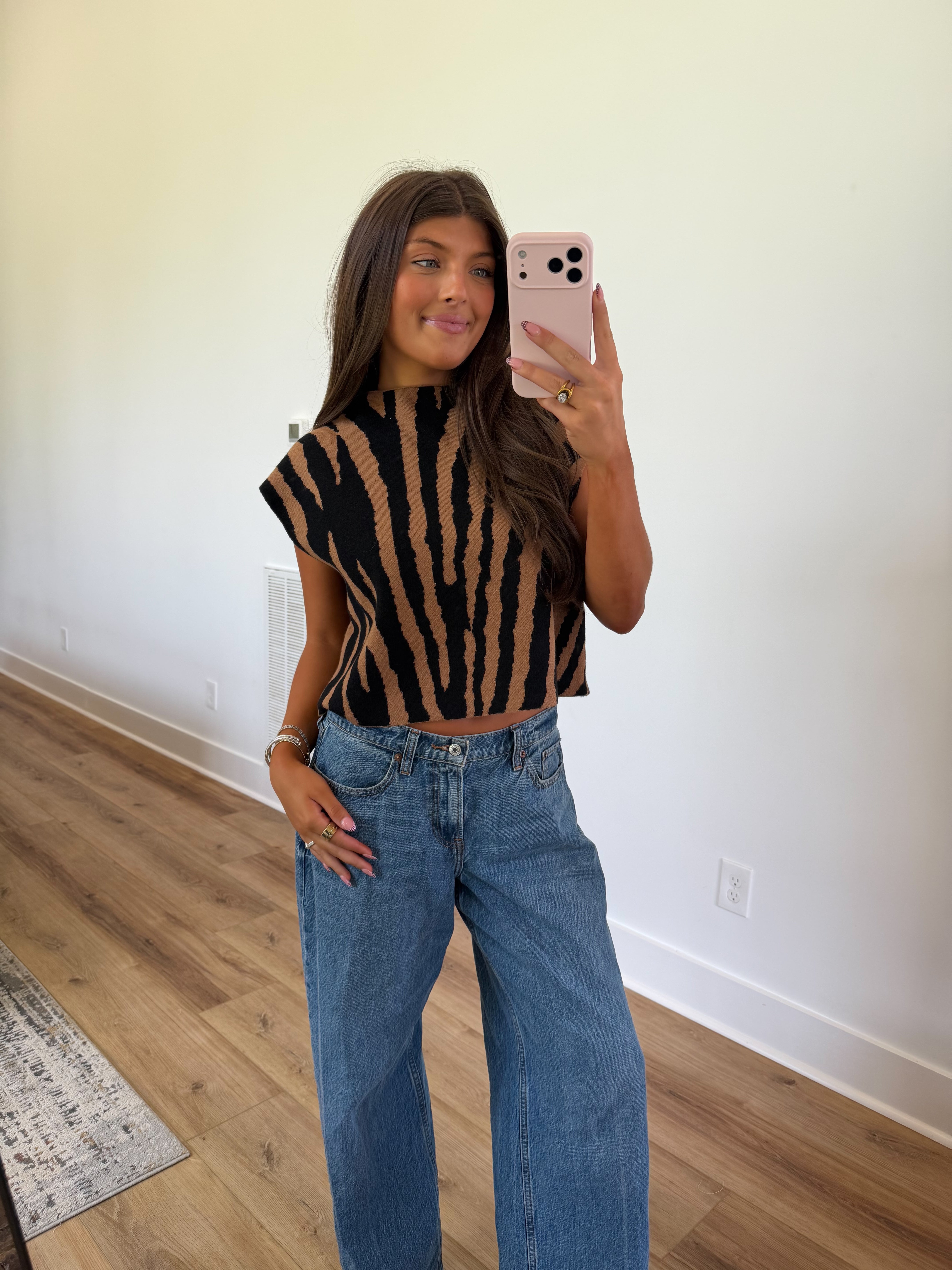 Milan Knit Top (Brown/Black)