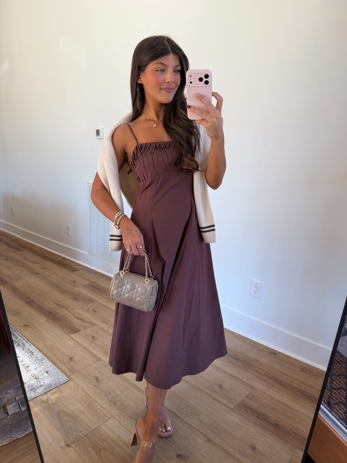 Keepsake Midi Dress (Chocolate Brown)