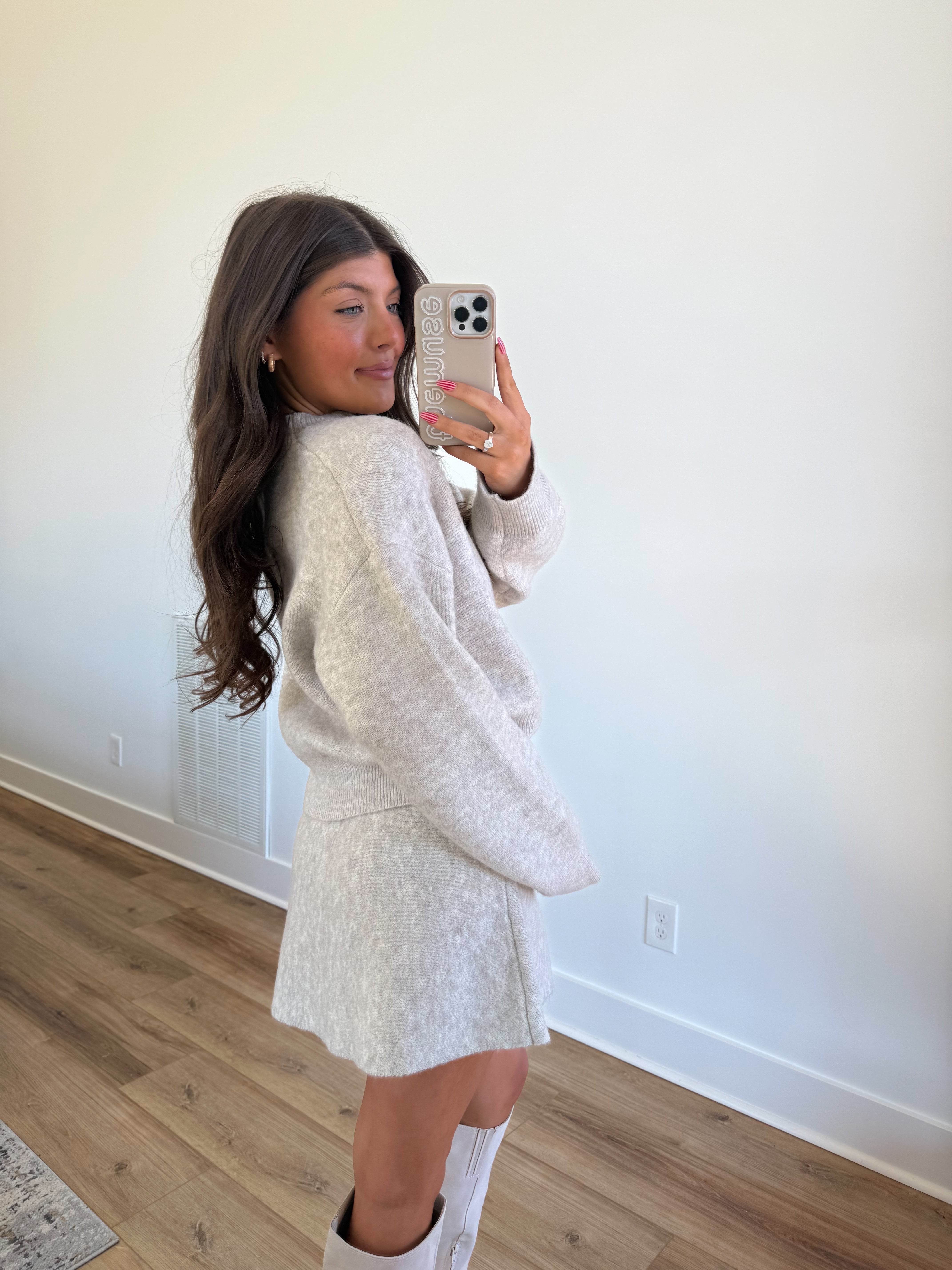 Heather Knit Sweater Set