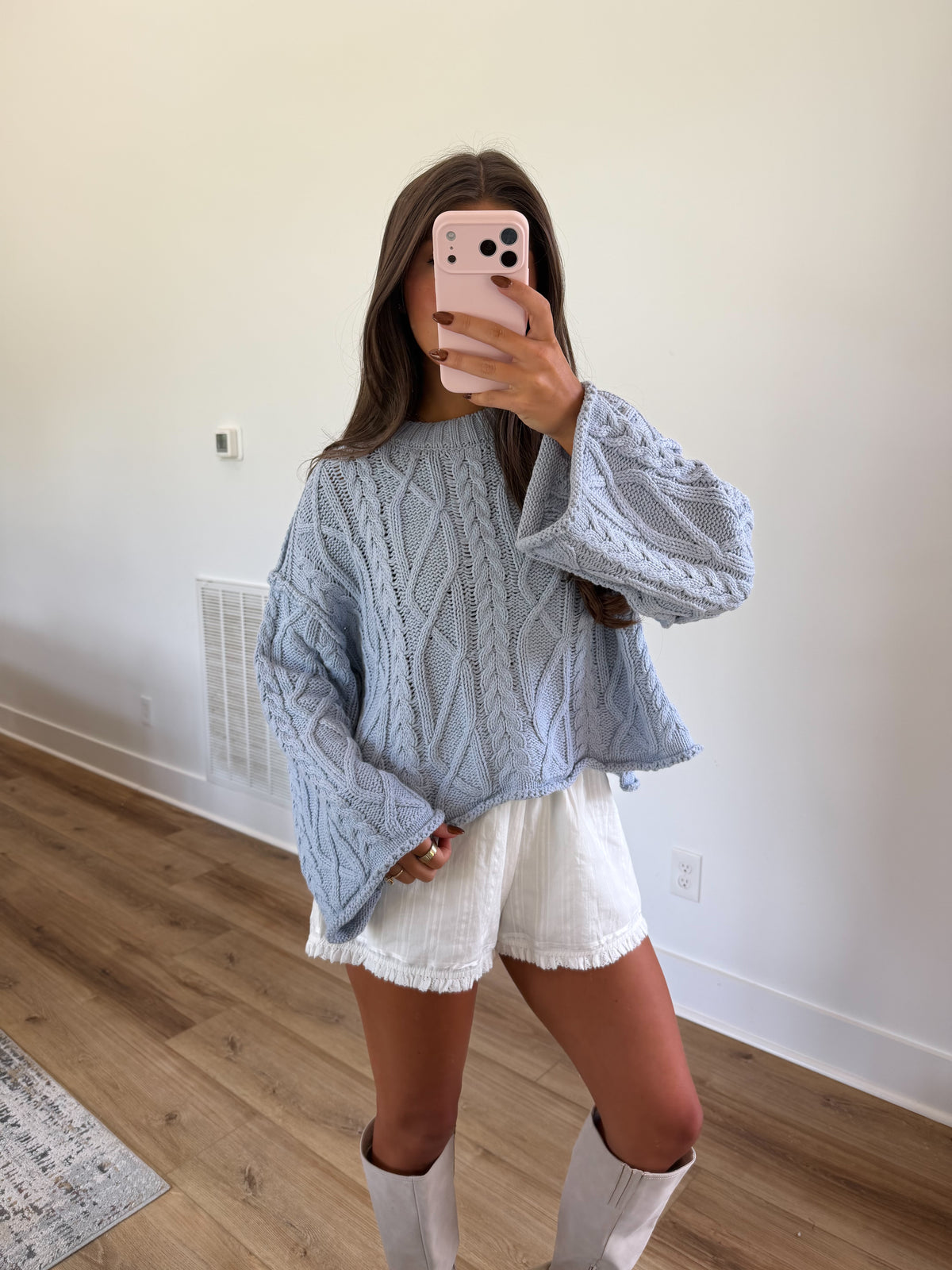 Blue Callen Cable Knit