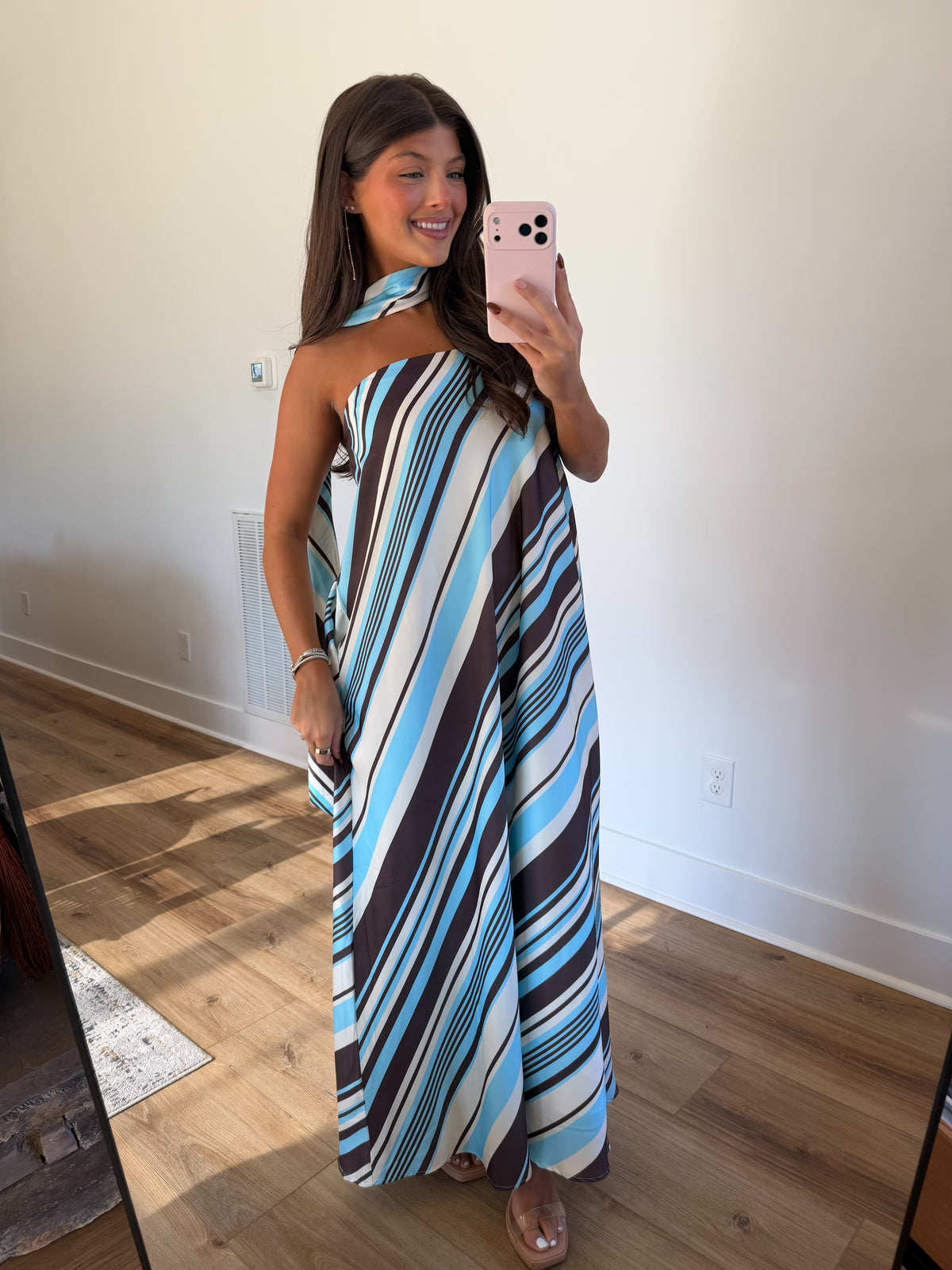 Blue Mocha Swirl Maxi Dress