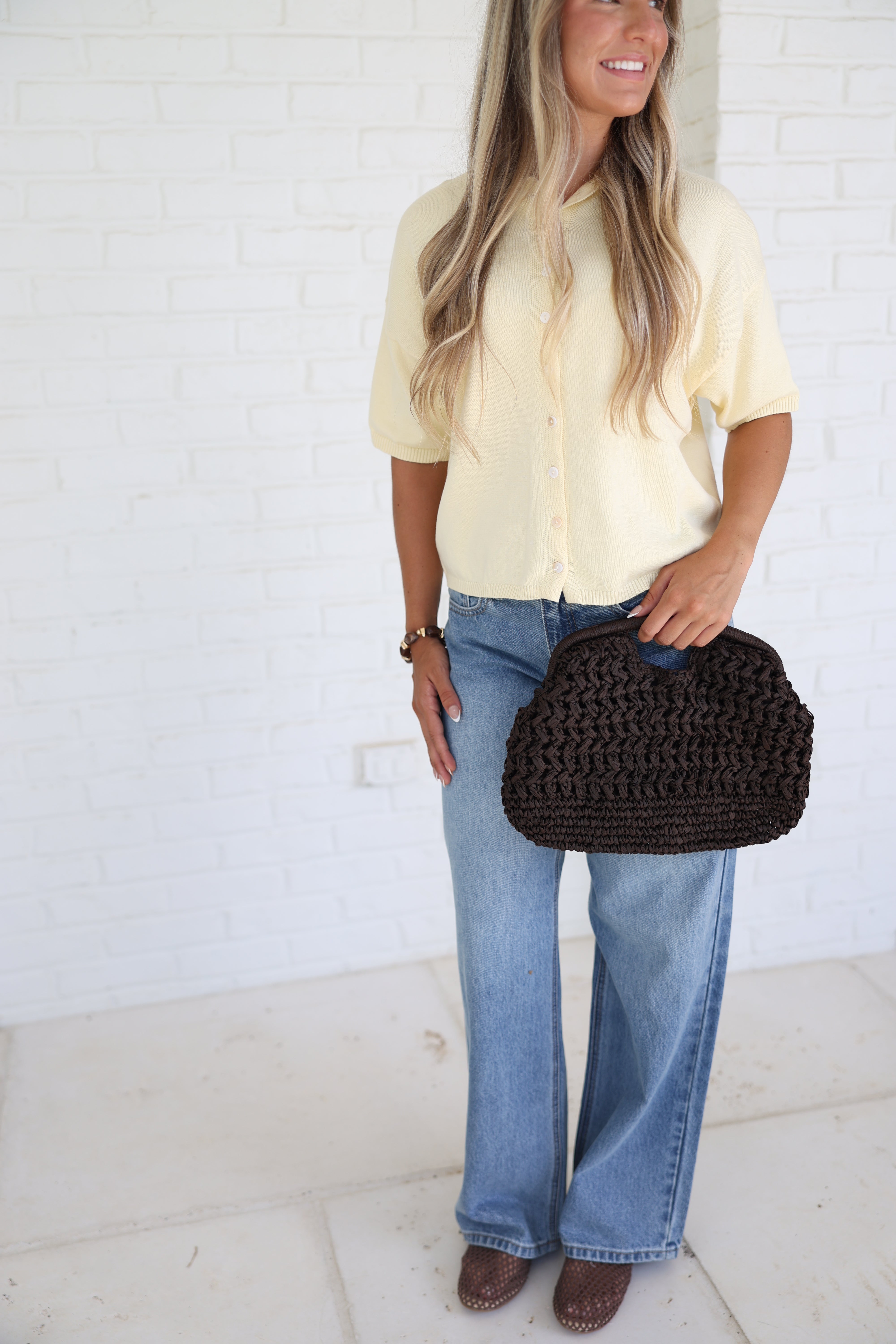 Yellow Half-Sleeve Cardigan
