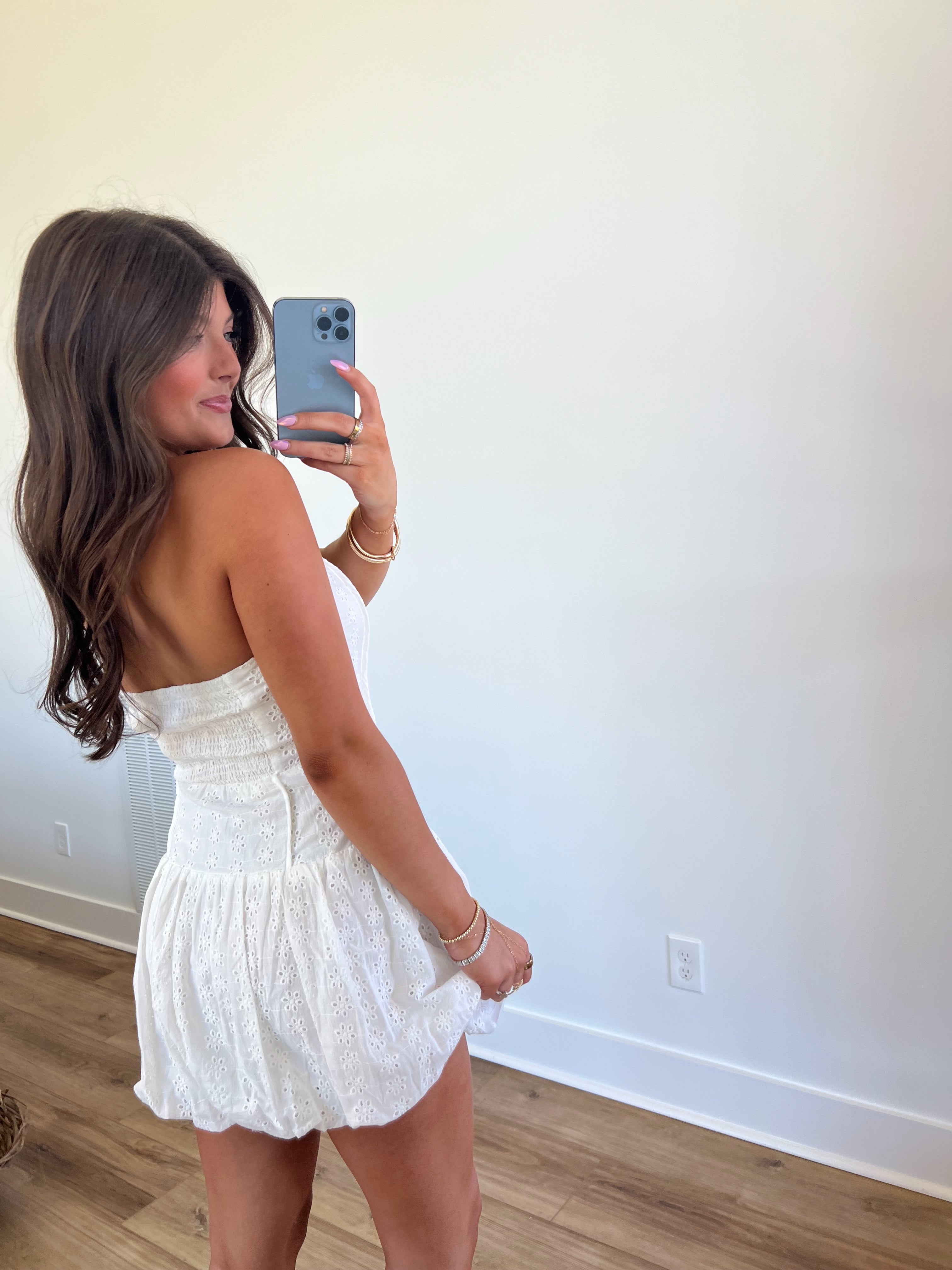 Classy Eyelet Mini Dress