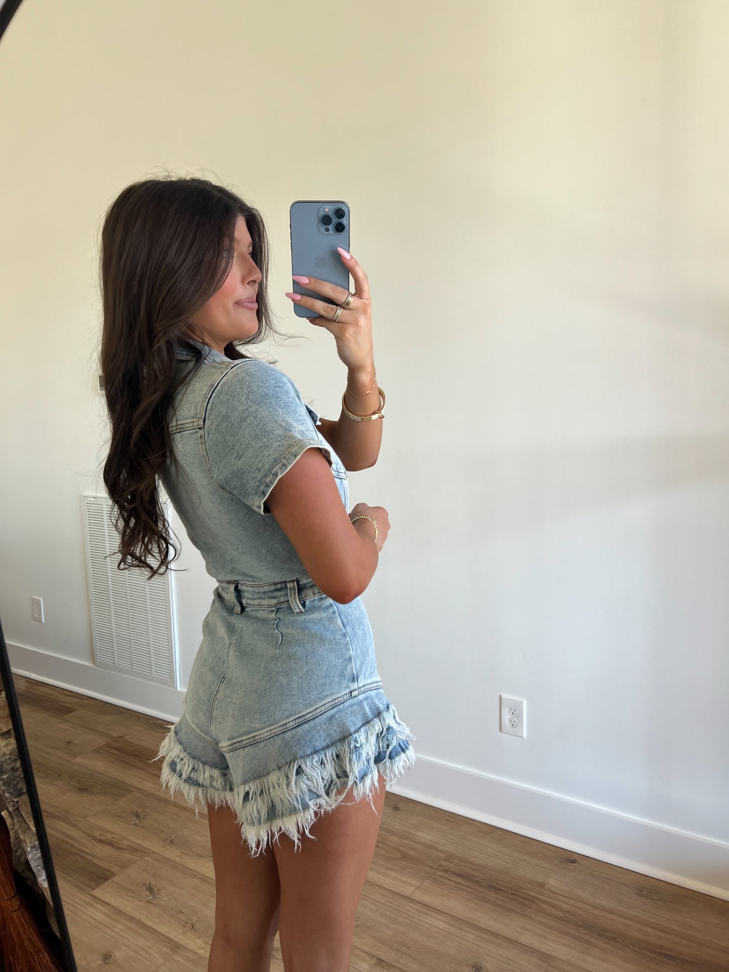 Denim Ruffles Romper