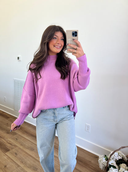 Mauve Essential Oversized Cozy Knit Sweater