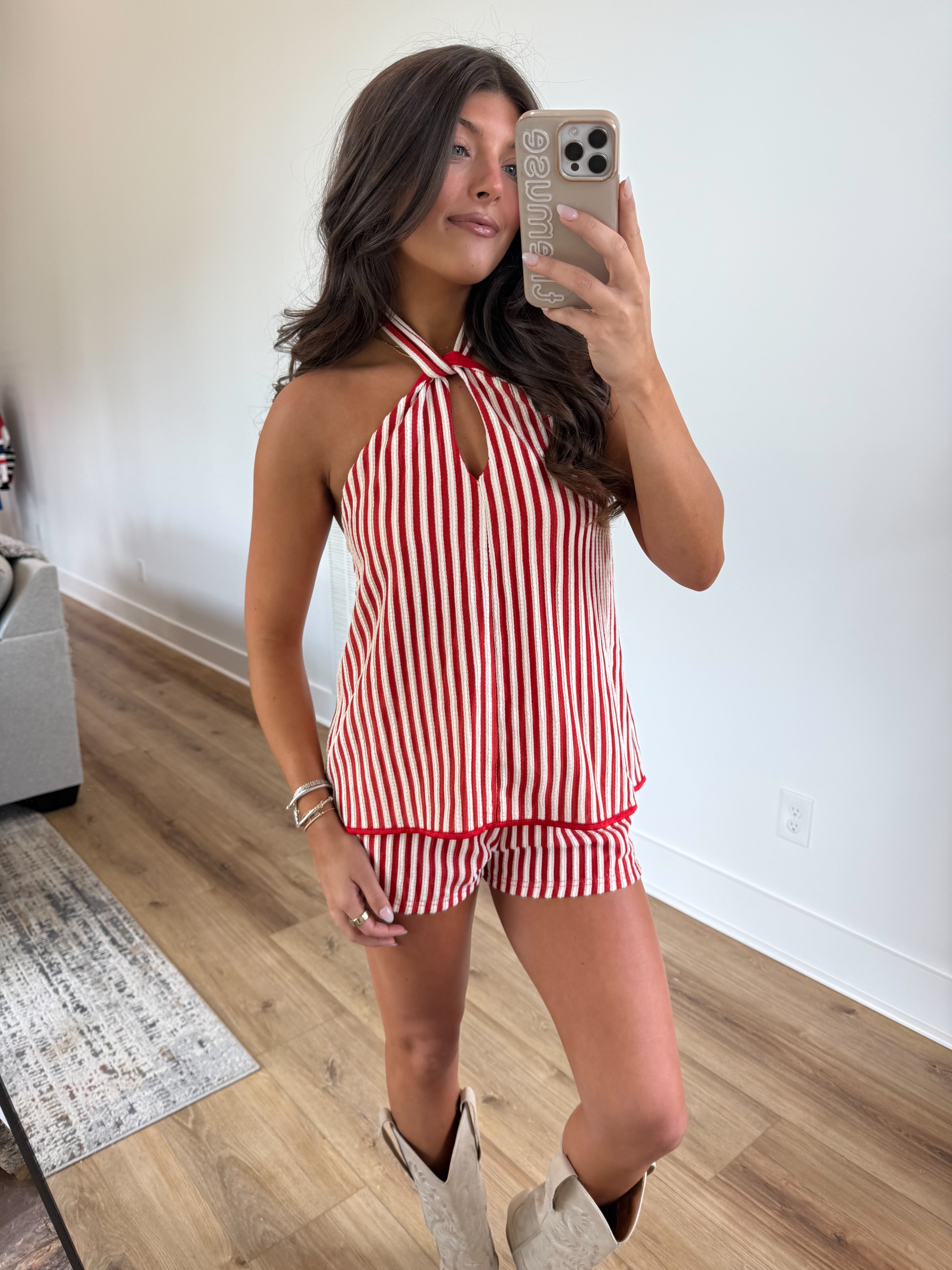 Cola Stripe Romper (PRE-ORDER (June 22nd)/ Restock)