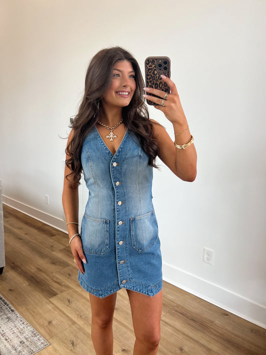 Day Time Denim Mini Dress (Restock)