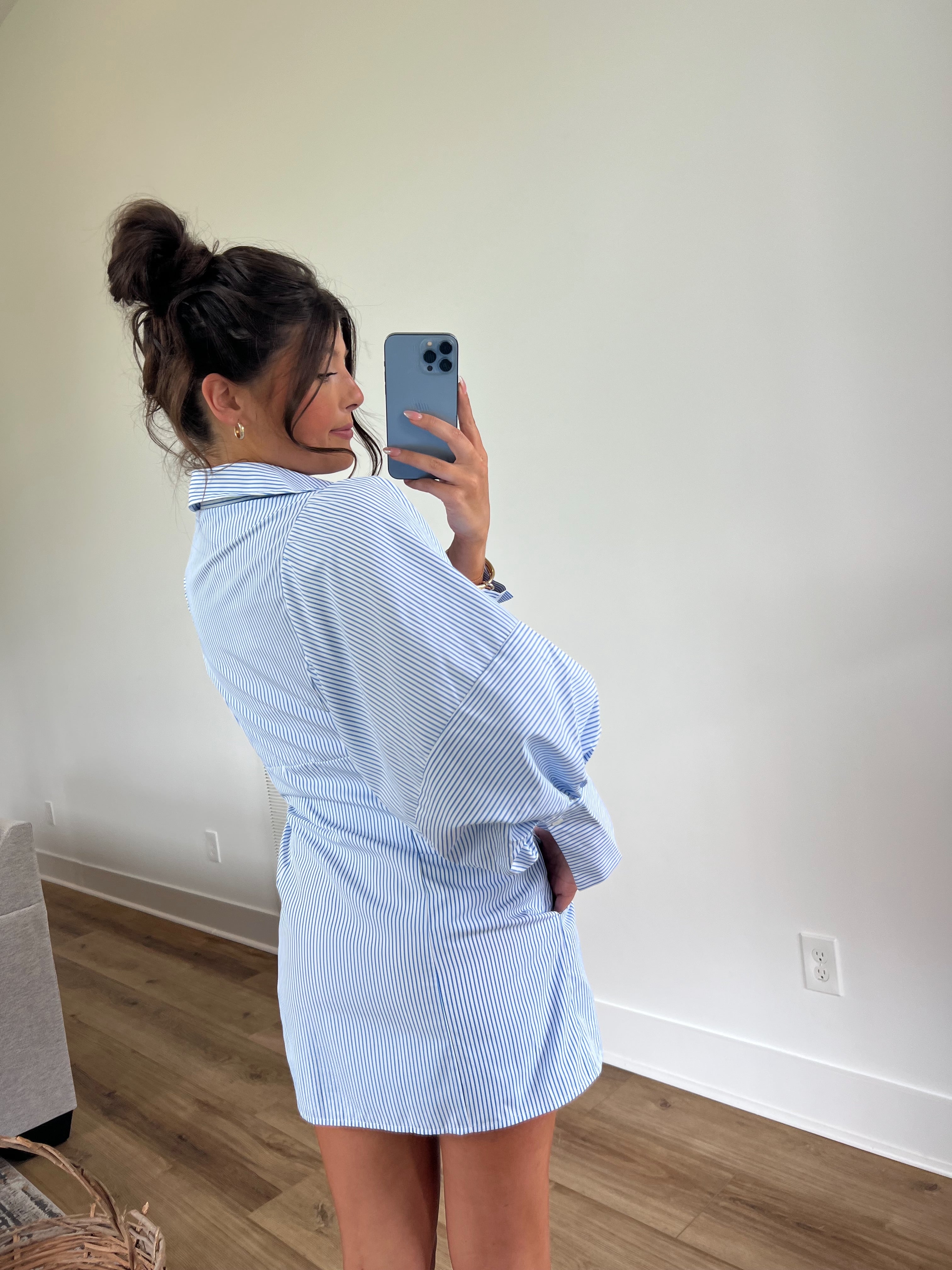 Sunday Morning Dress (Blue Stripe)