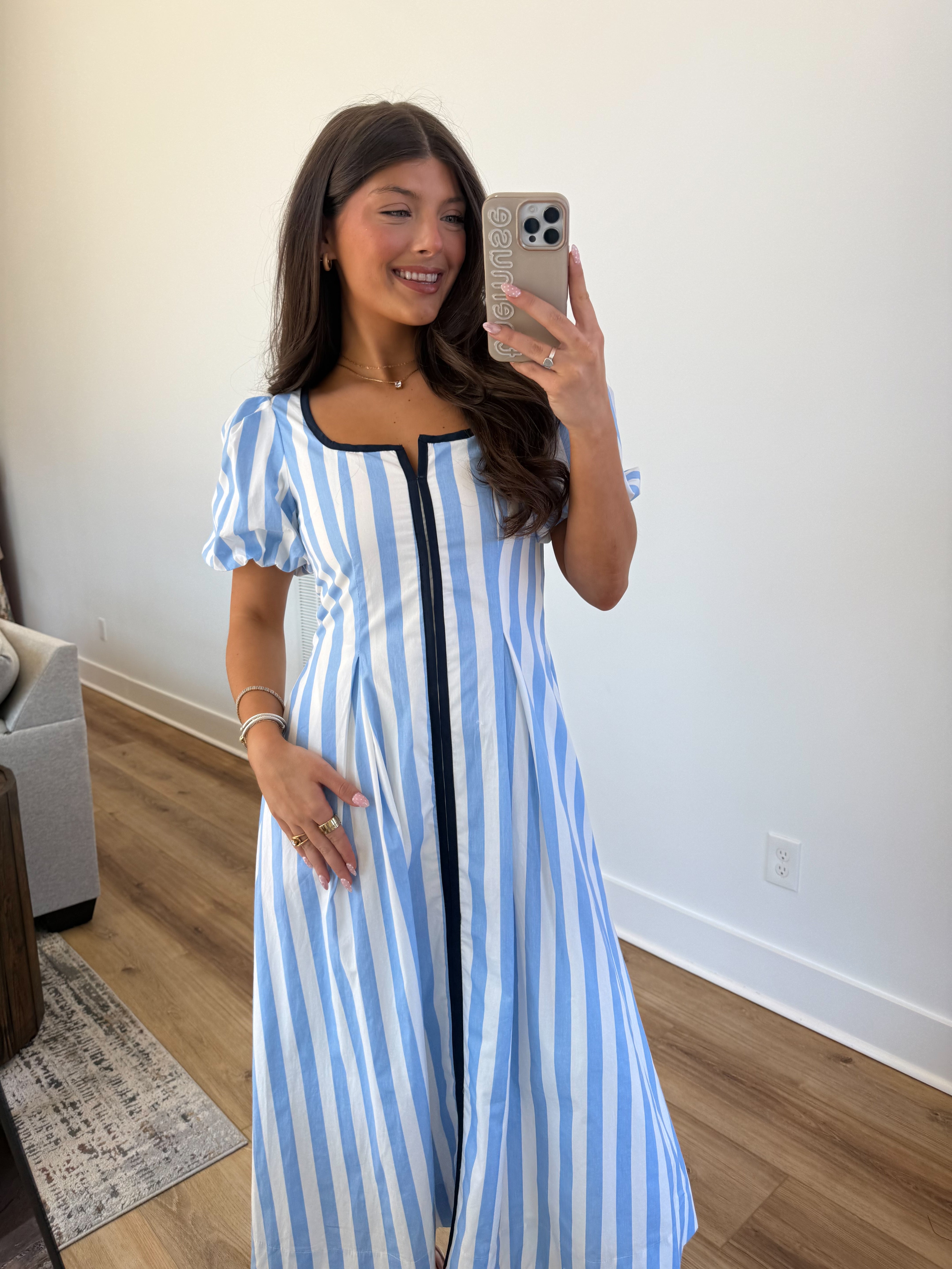 The Carolina Stripe Midi (Blue/Navy)