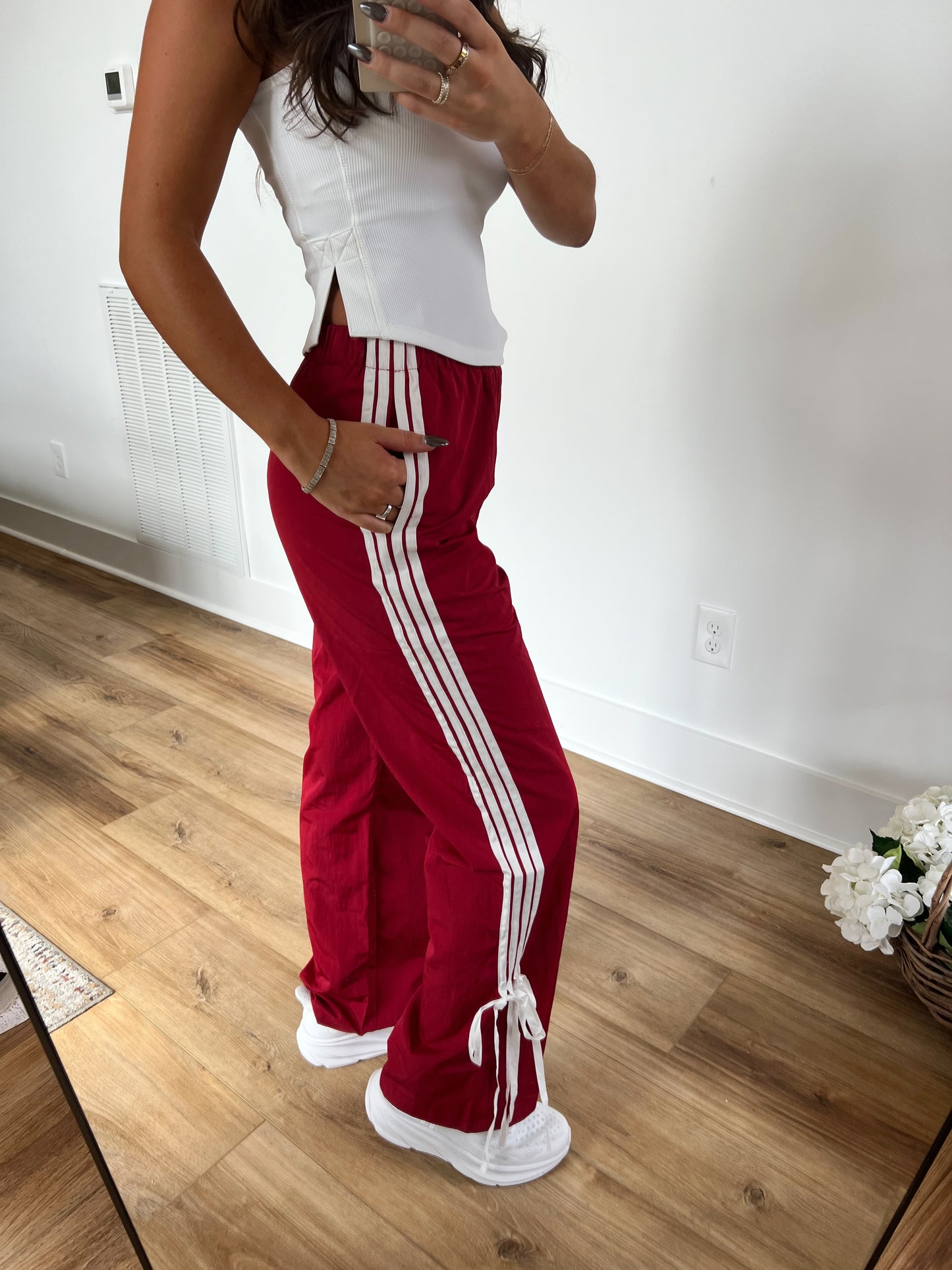 (Red) Tate Bow Track Pants