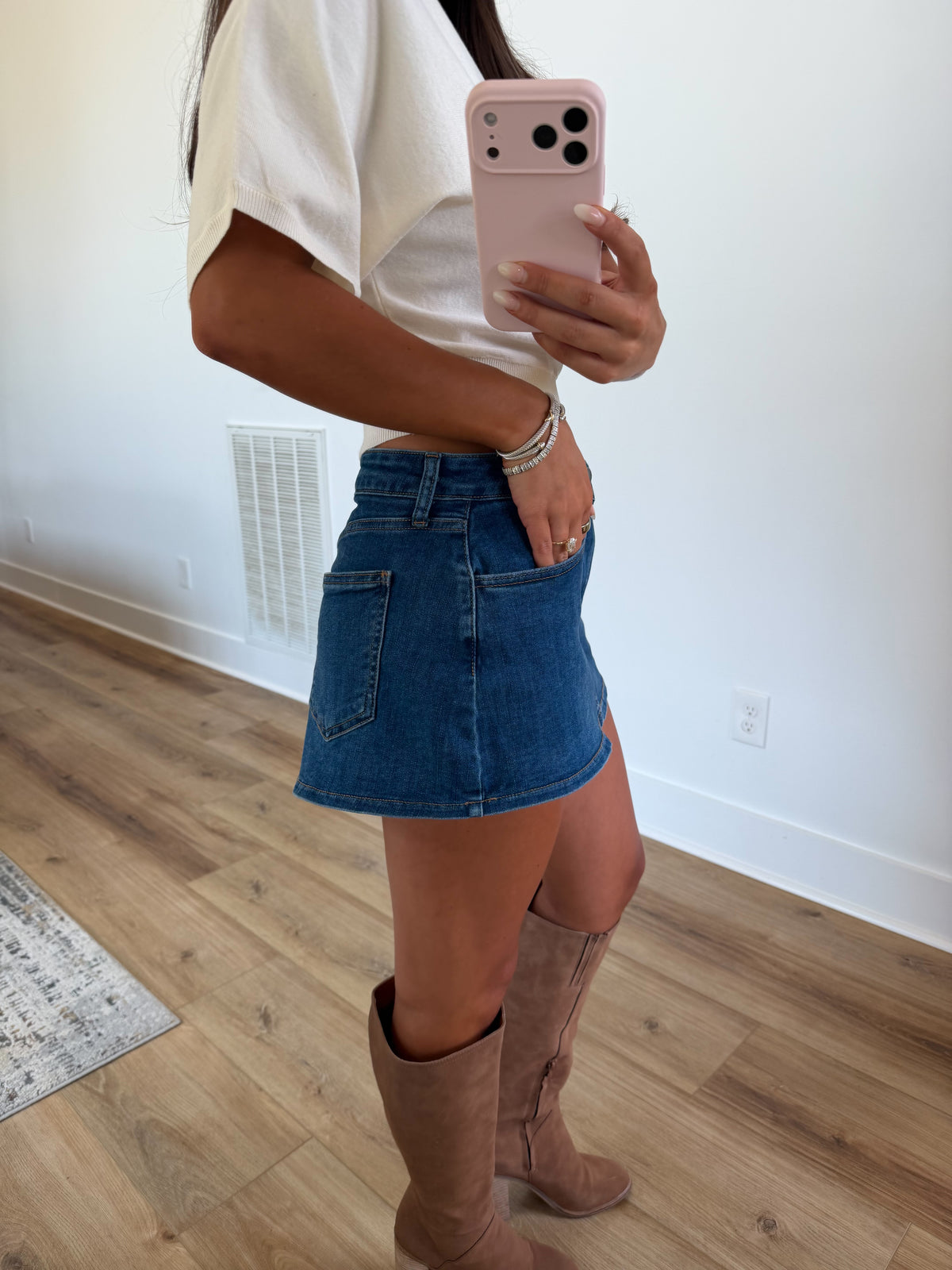 Medium Denim Skort