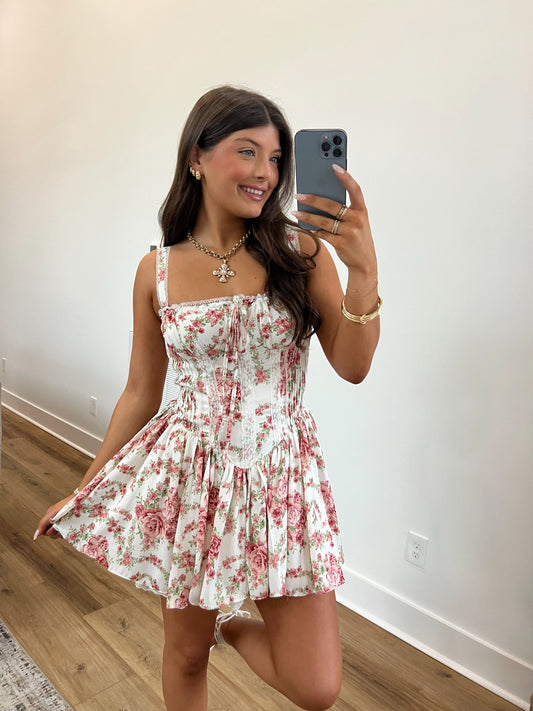 Vintage Rose Mini Dress