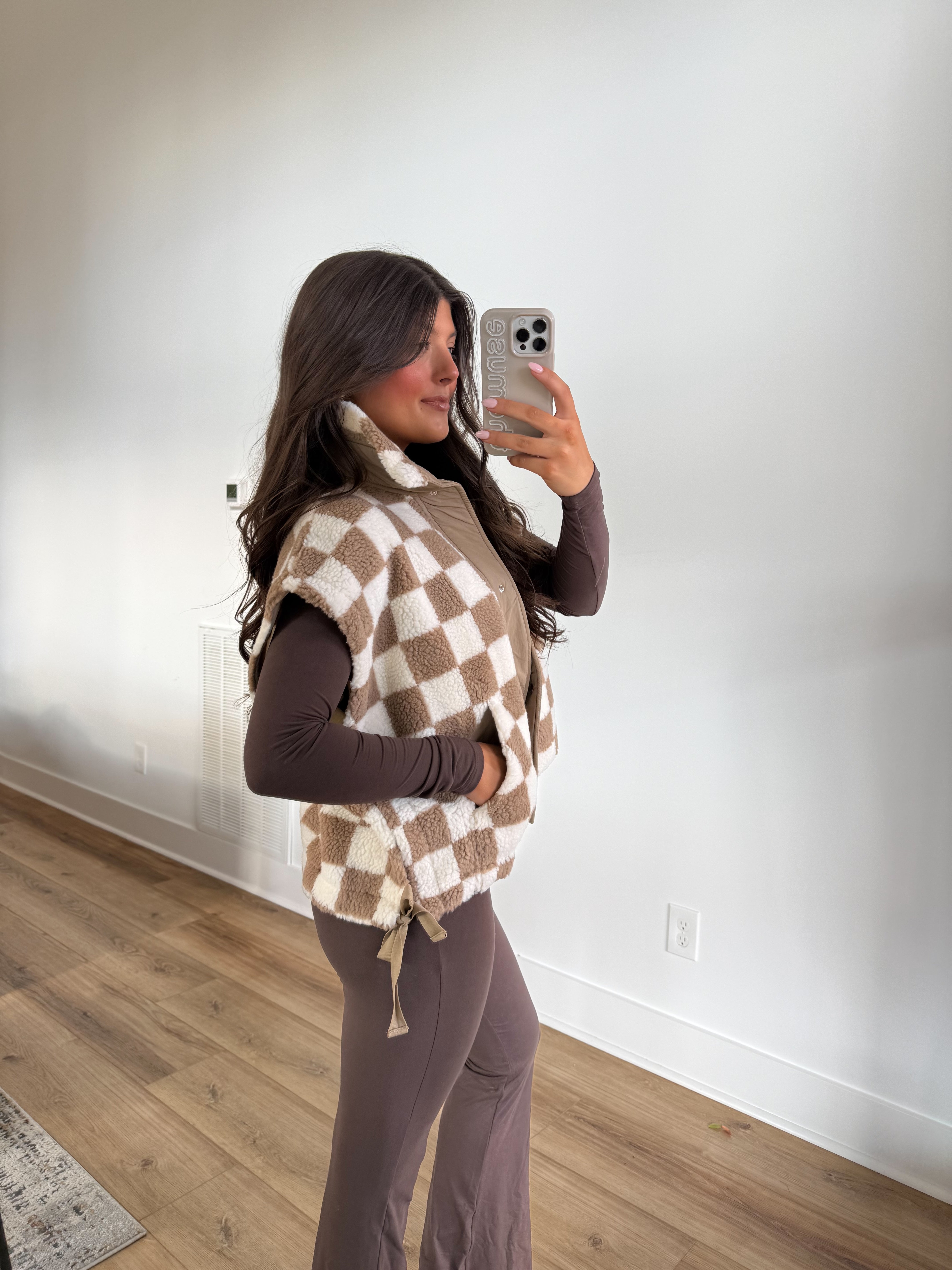 Winter Check Sherpa Vest (PRE-ORDER (1-2 weeks)/ Restock)