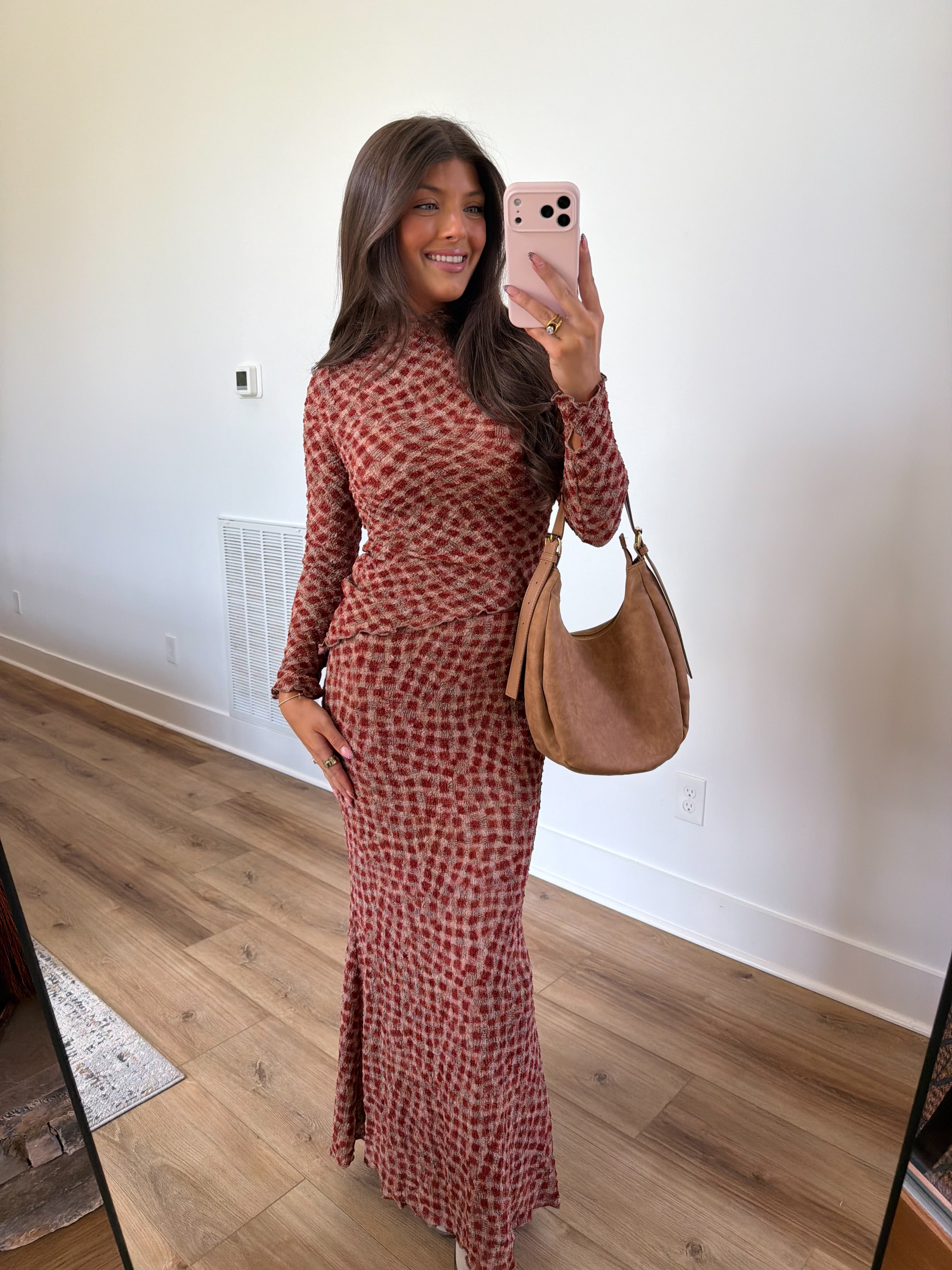 Spiced Gingham Skirt Set