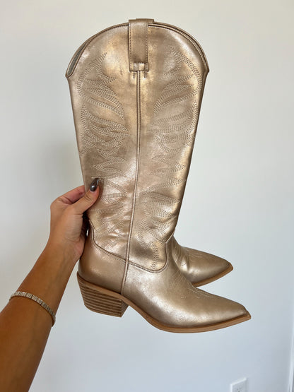 Metallic Gold Cowgirl Boot (DOORBUSTER)