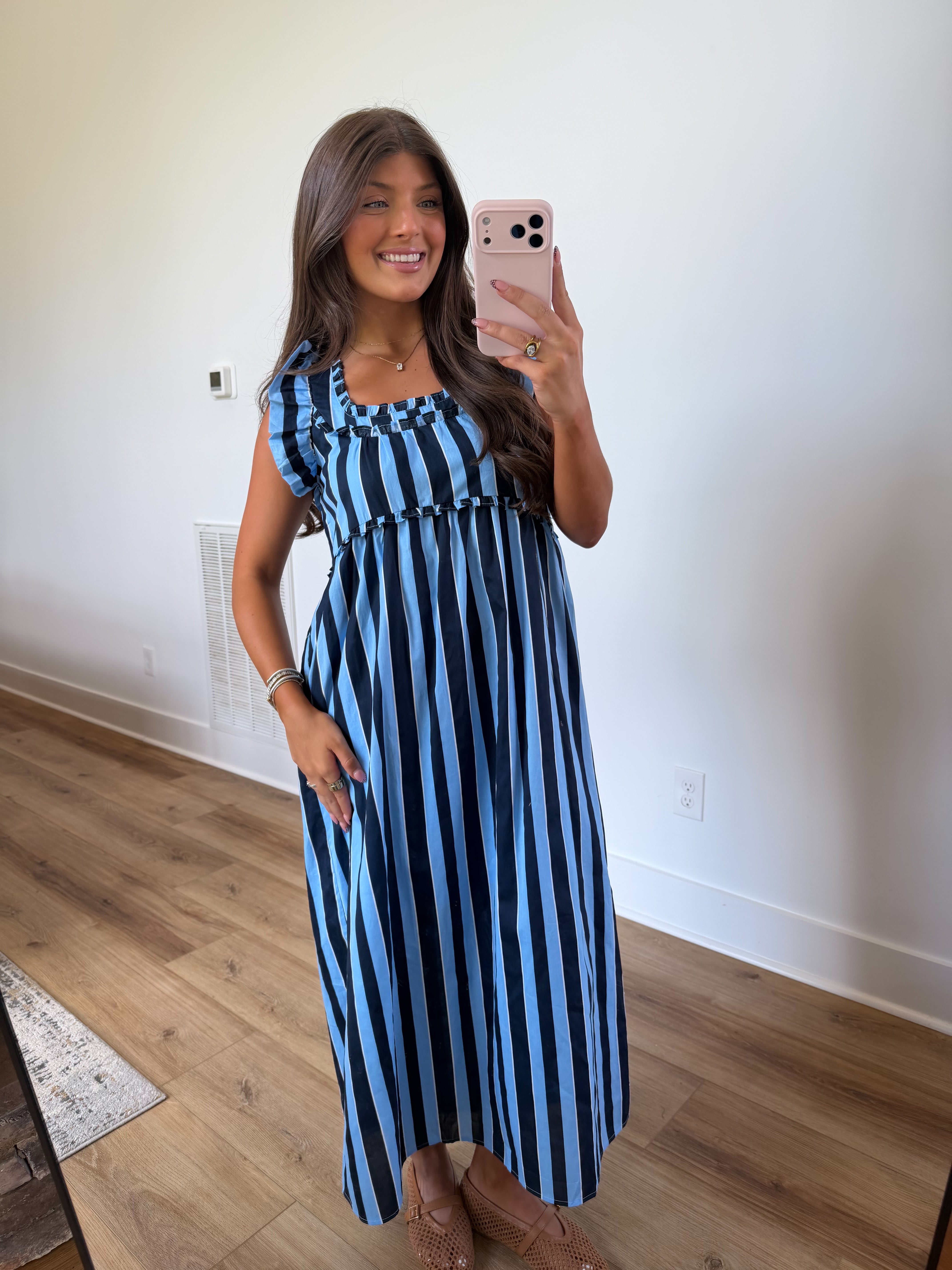 Navy Ridge Stripe Maxi