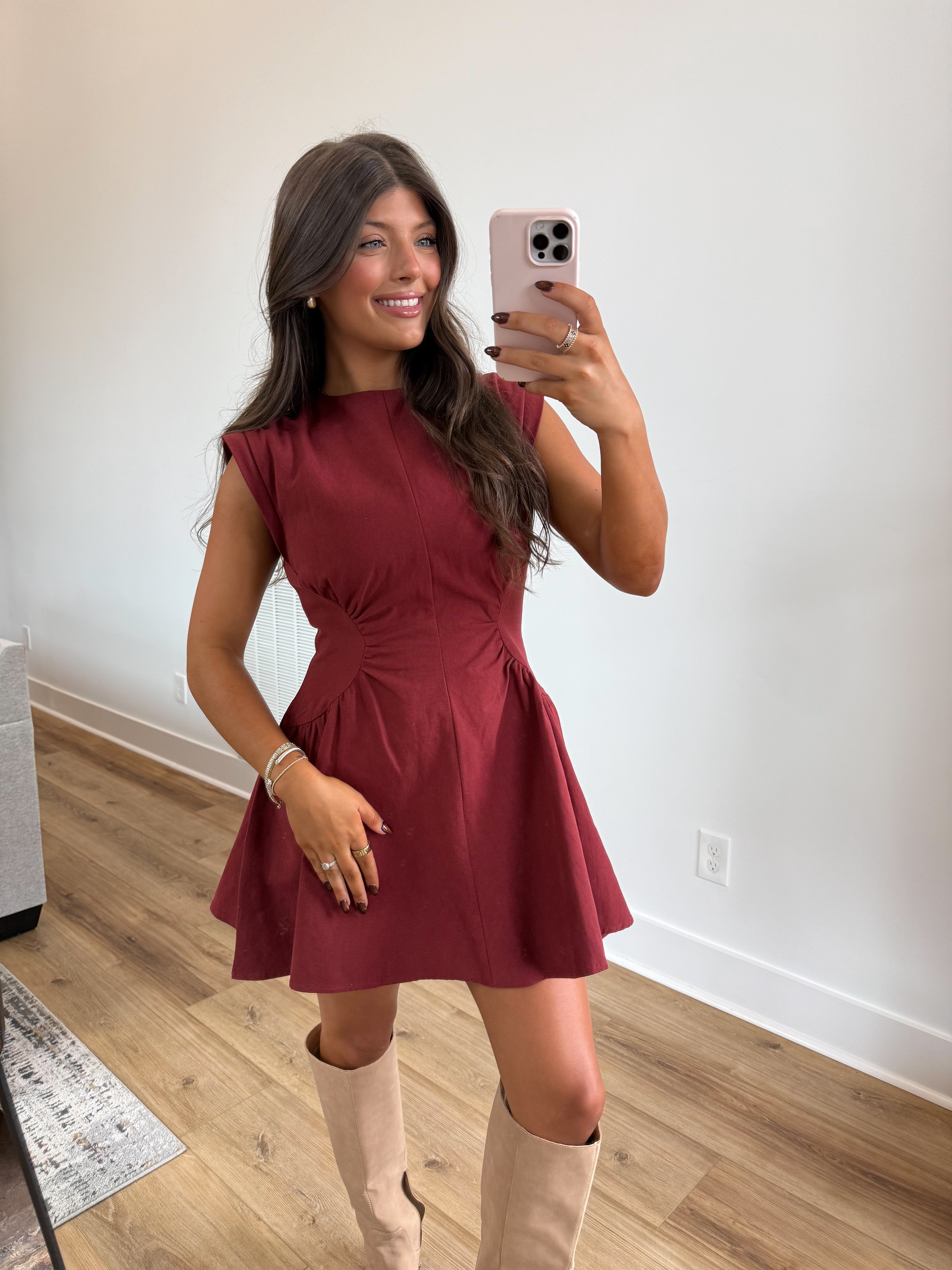 Burgundy Pecan Dress