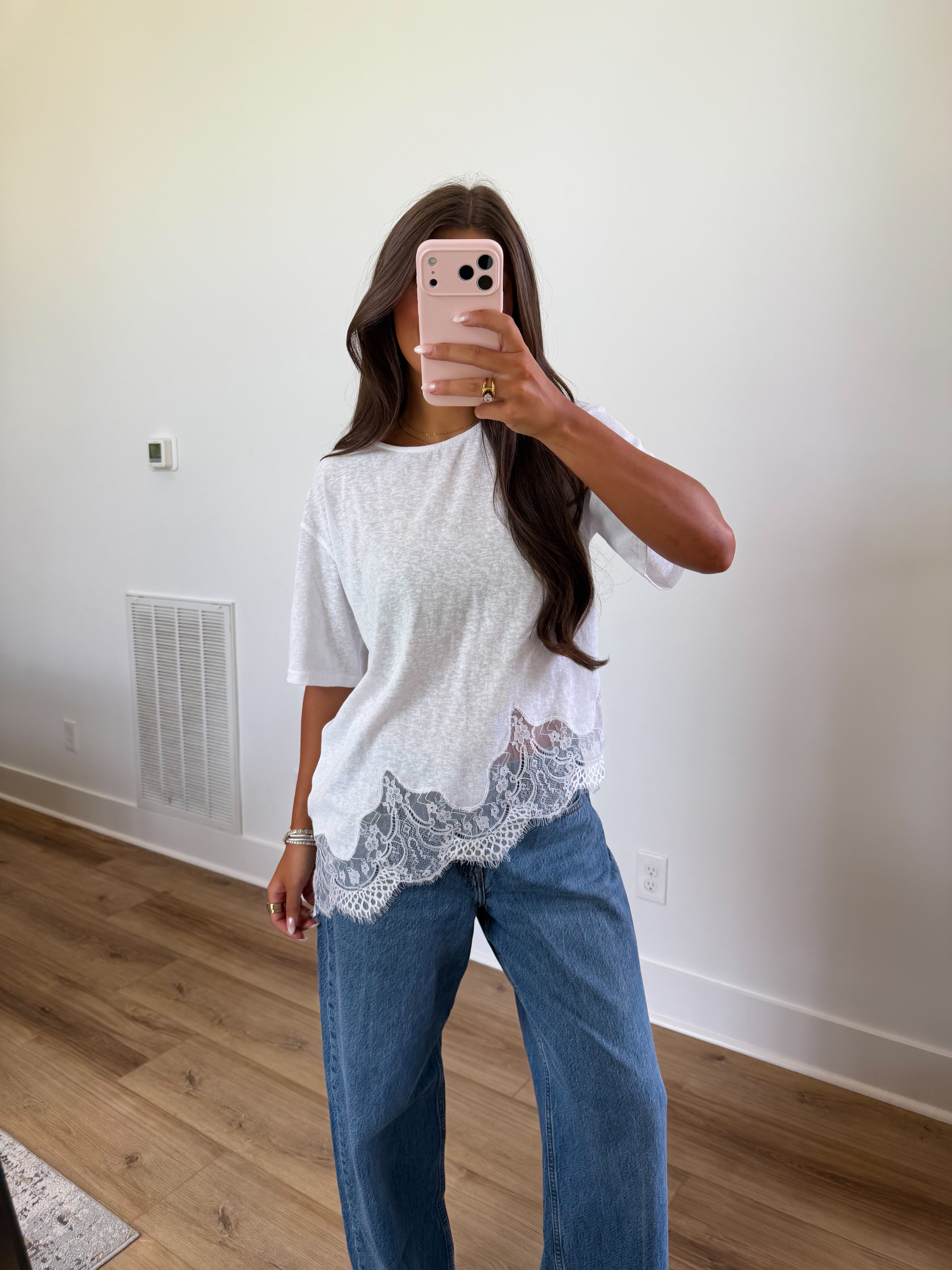 Margot Lace Tee (White)