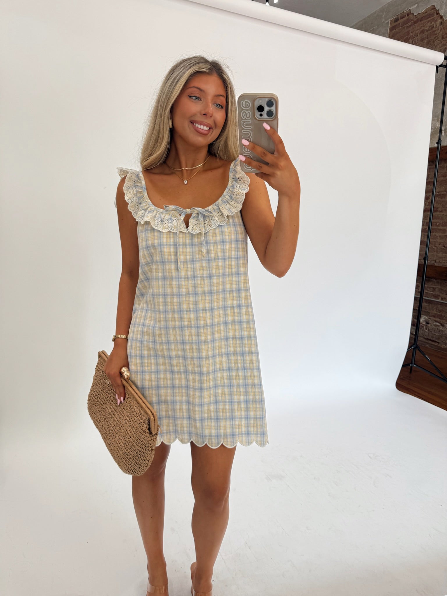 Honey & Sky Plaid Mini