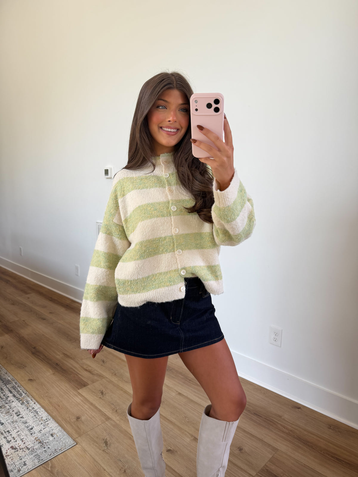 Pistachio Stripe Cardigan