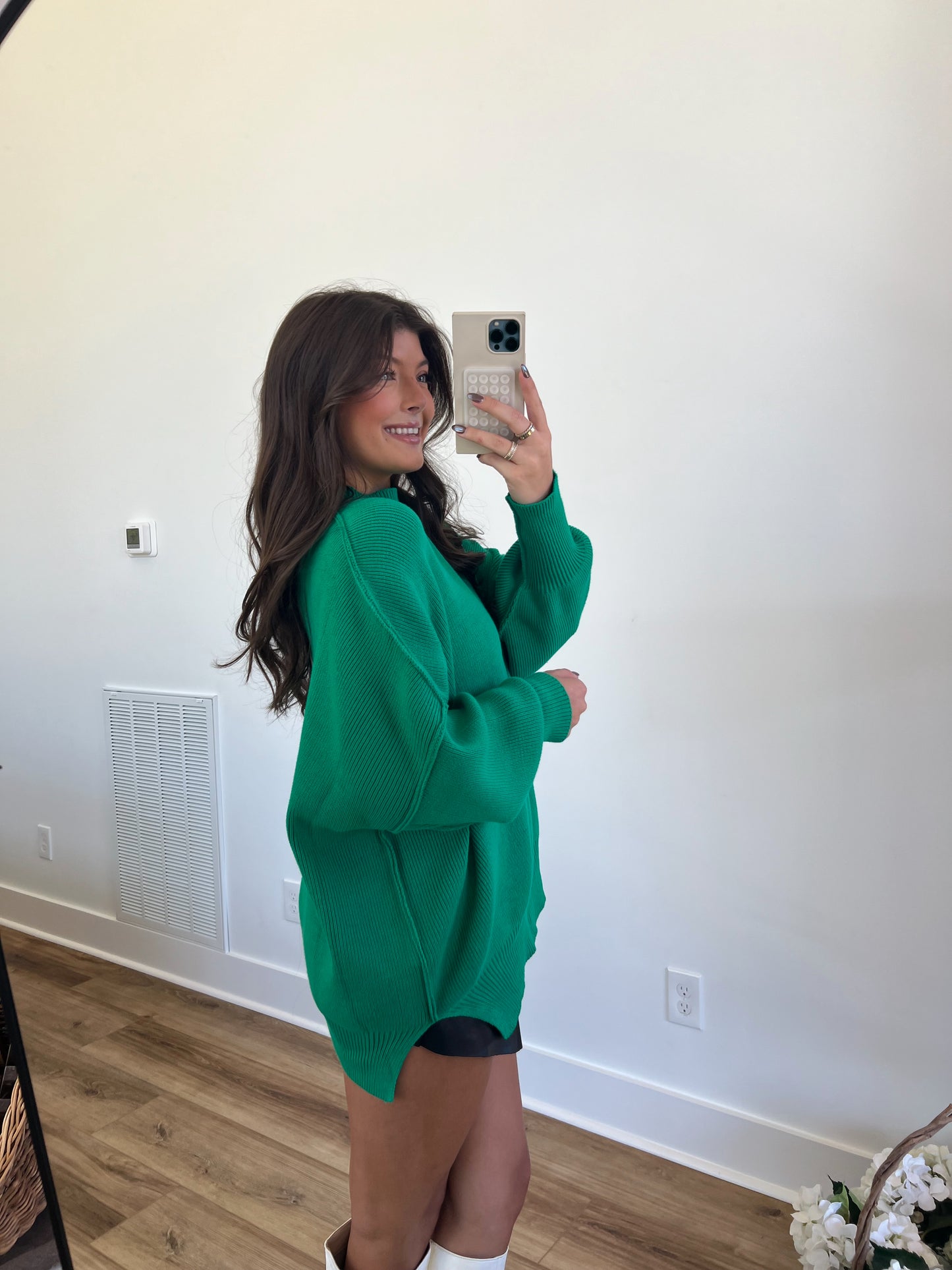 Kelly Green Essential Oversized Cozy Knit Sweater