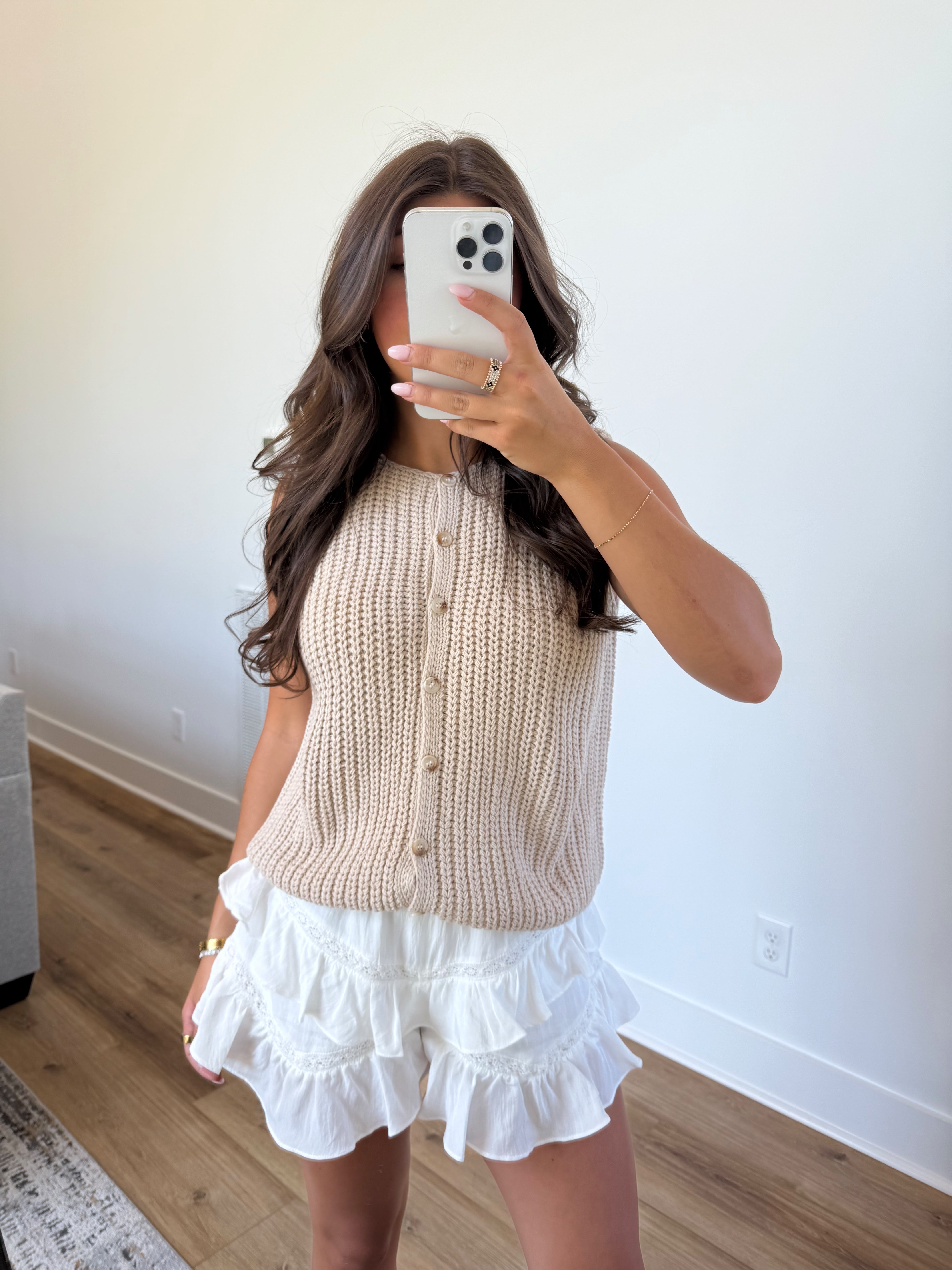 White Ruffle Lace Shorts