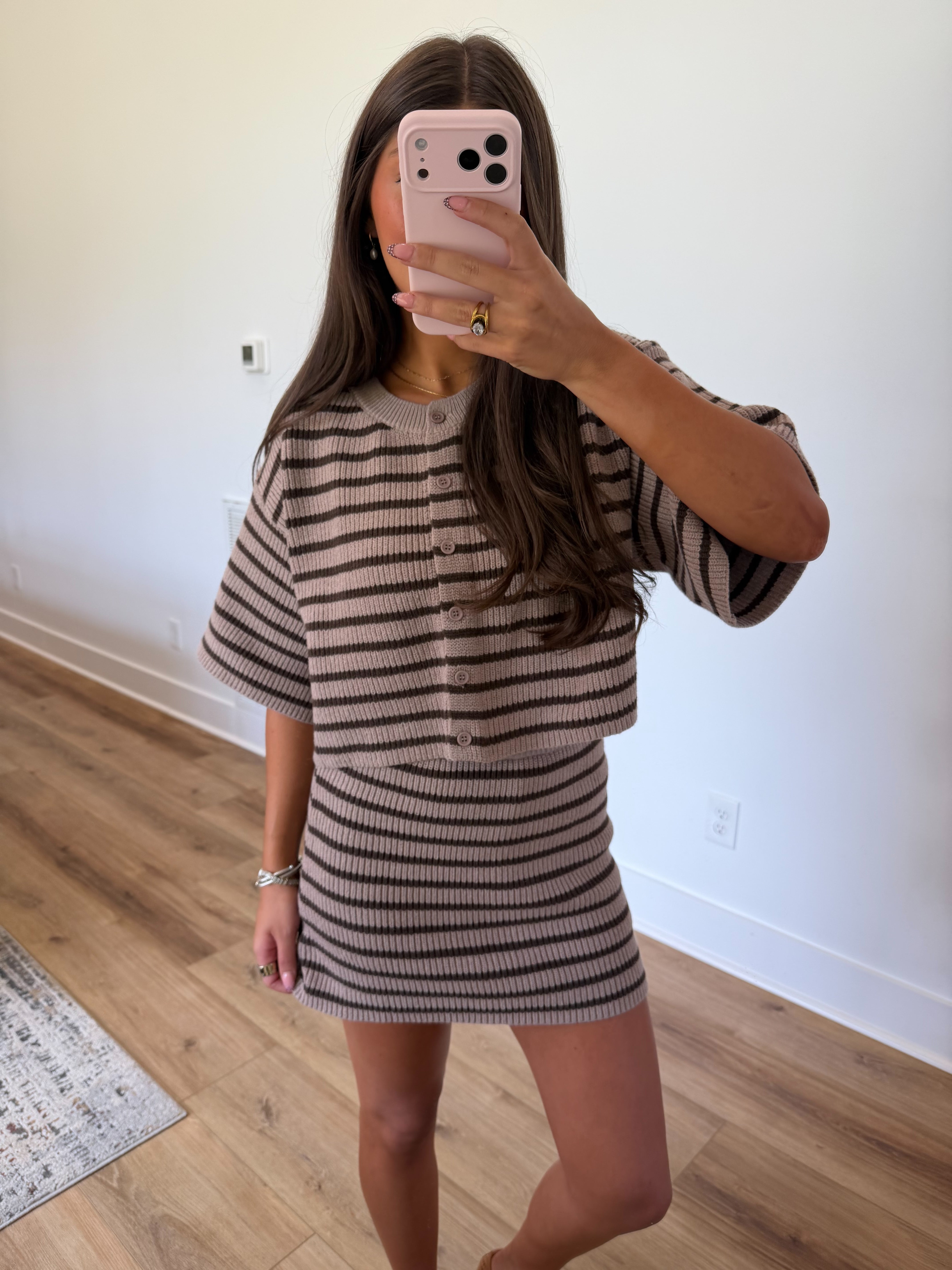 Acquired Stripe Skort Set