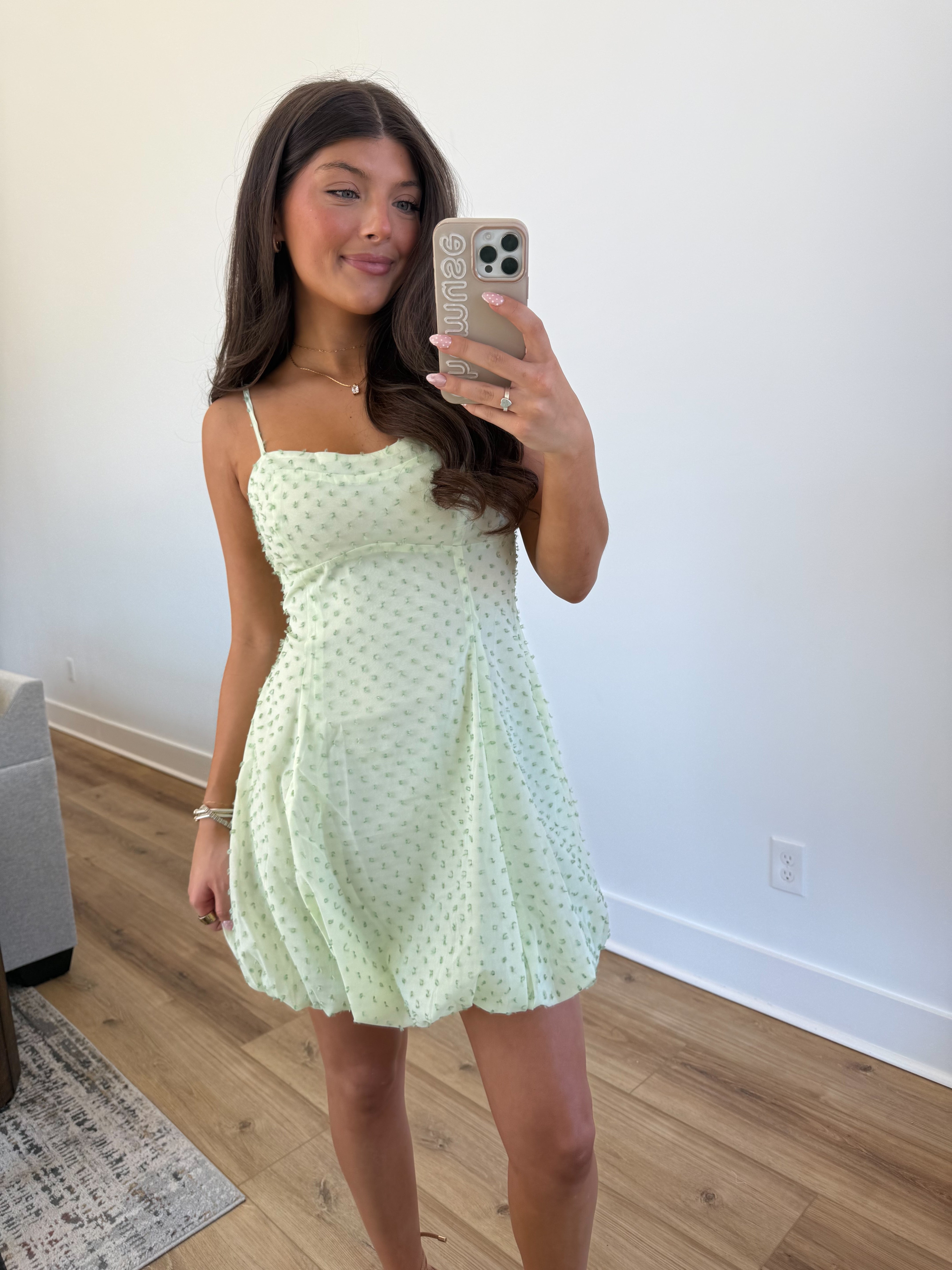 Sage Gathered Hem Mini