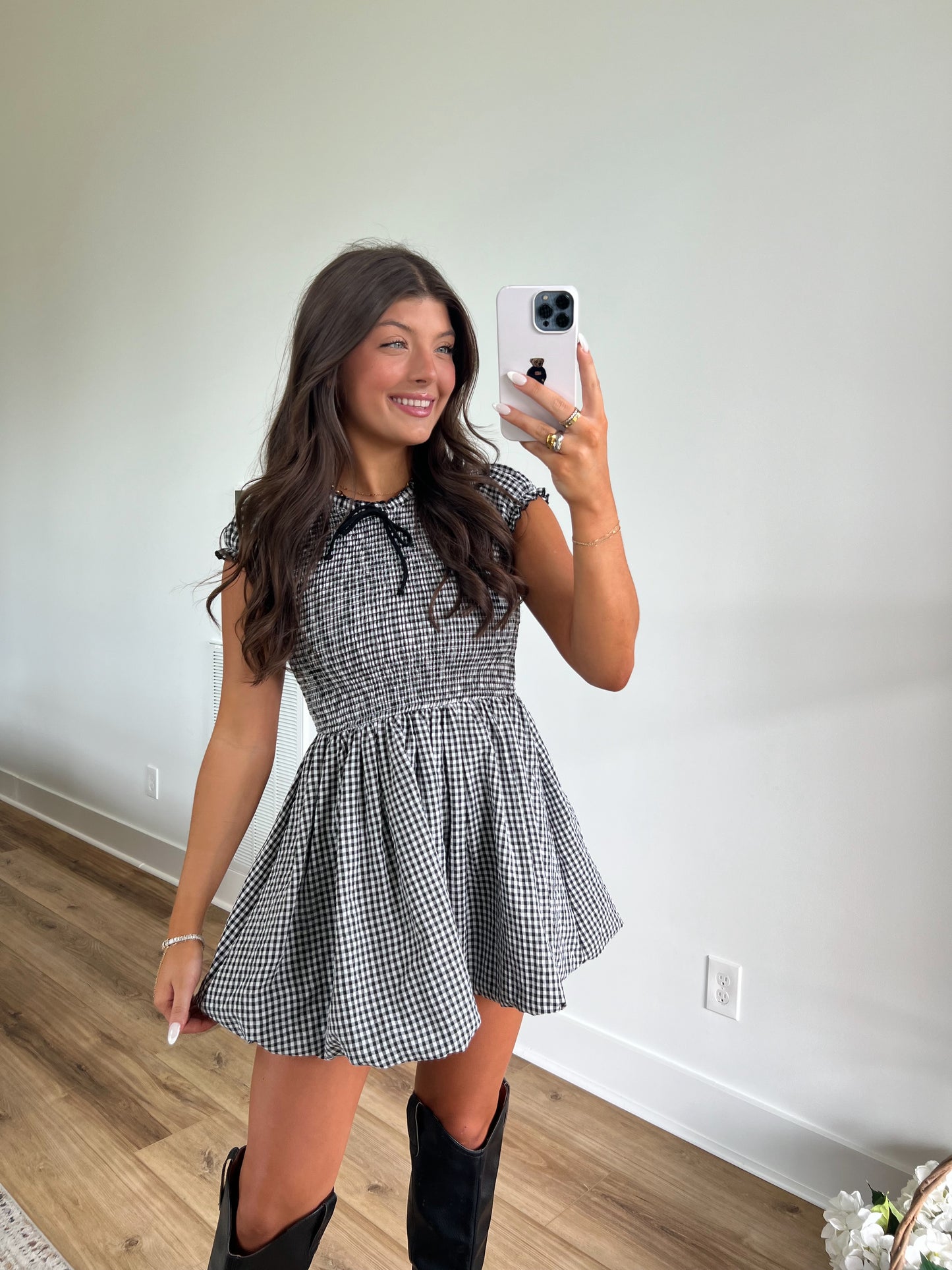 Gingham Bubble Dress (Petite)