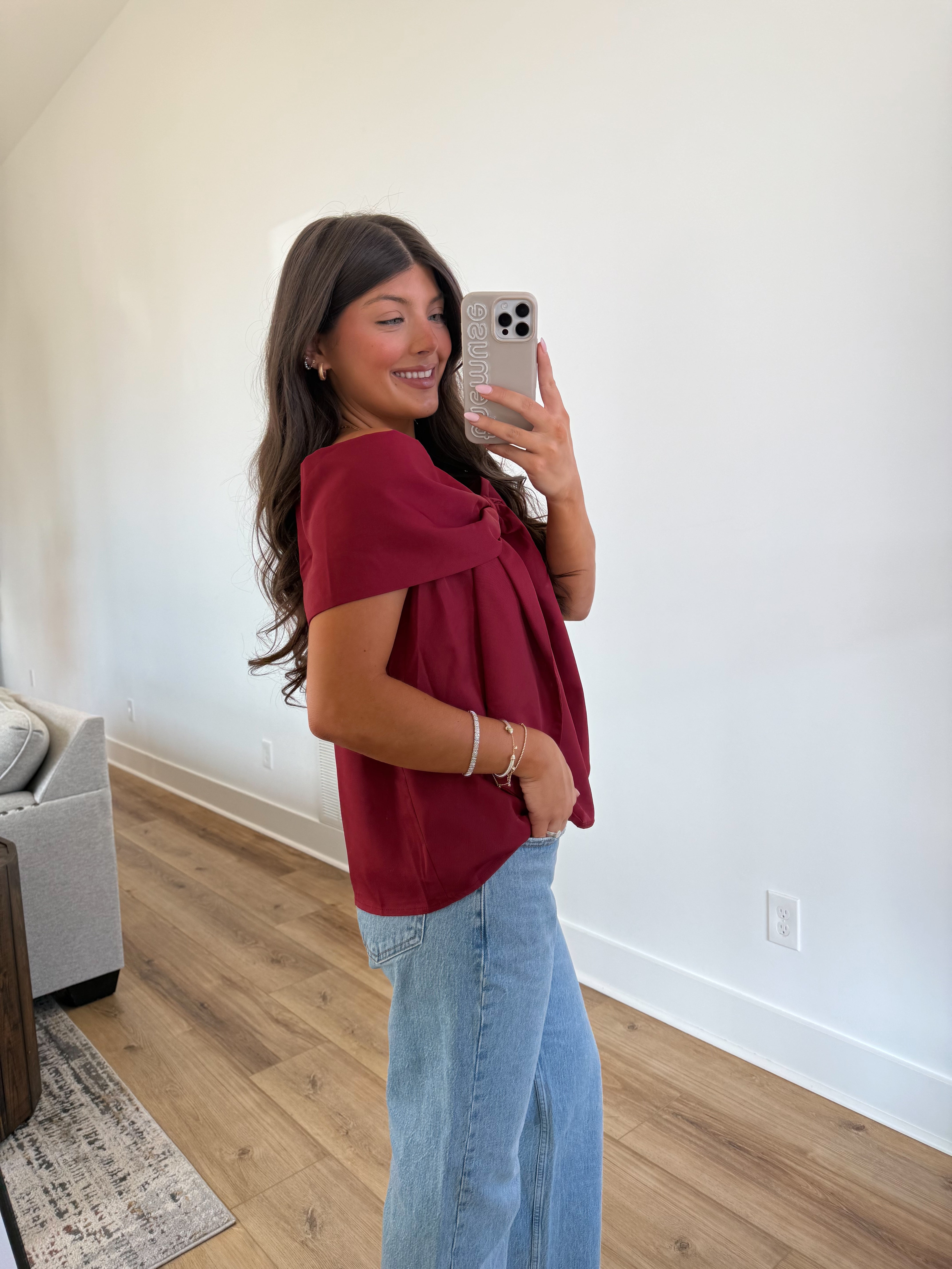 The Gift Wrap Top (Burgundy)