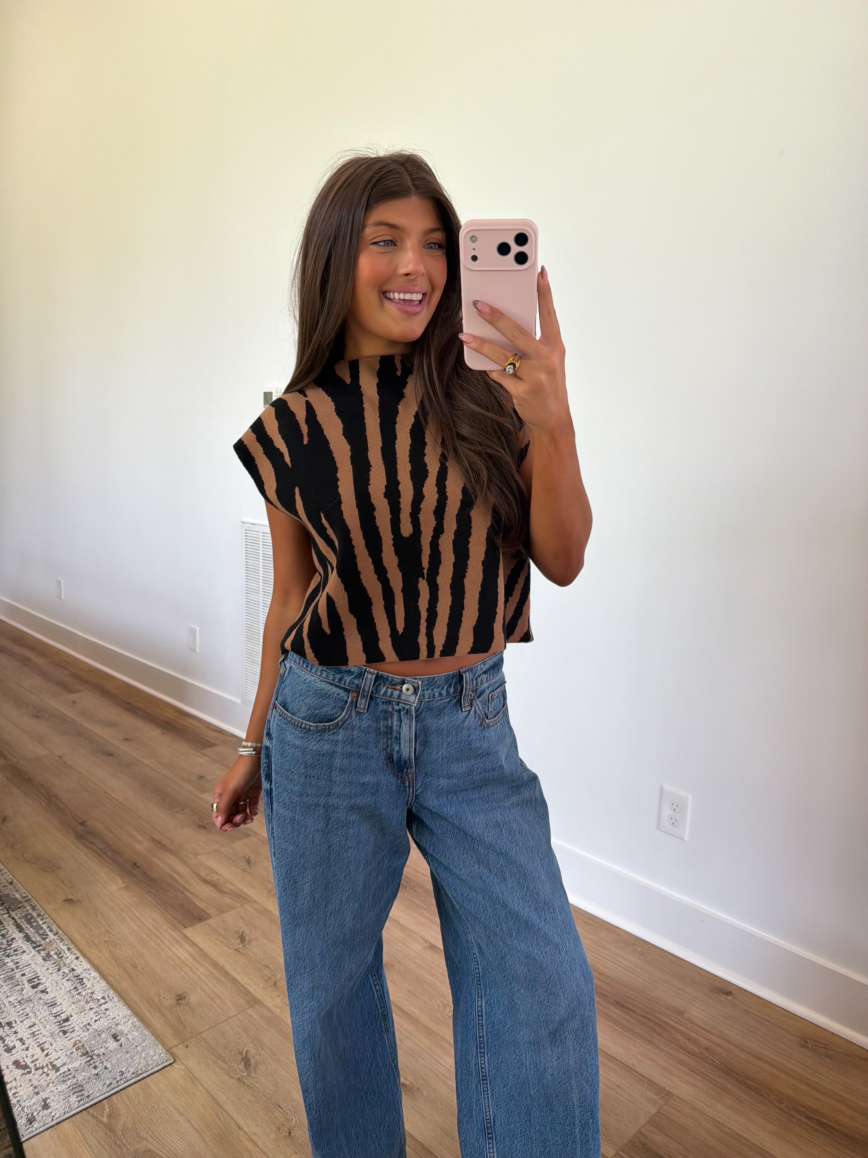 Milan Knit Top (Brown/Black)