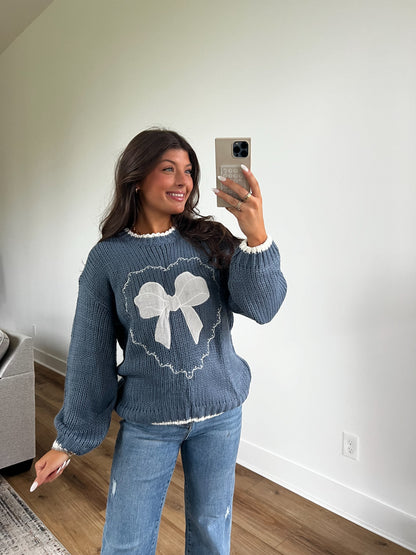 Baby Blue Bow Sweater