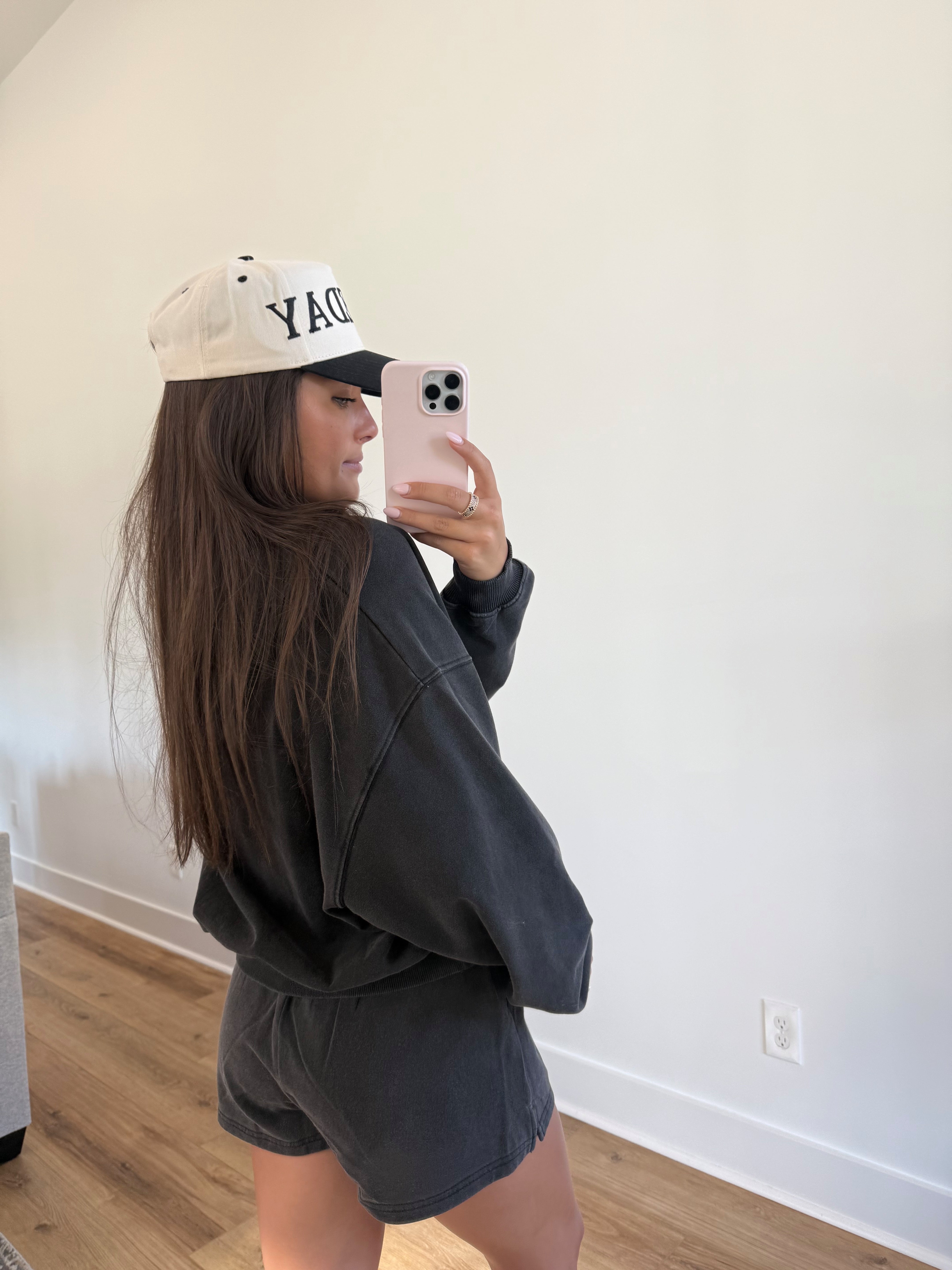 Washed Black Sweatshort Set