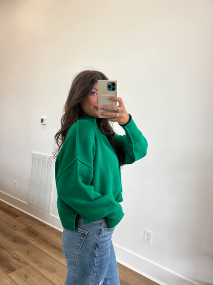 Green Cropped Sweater