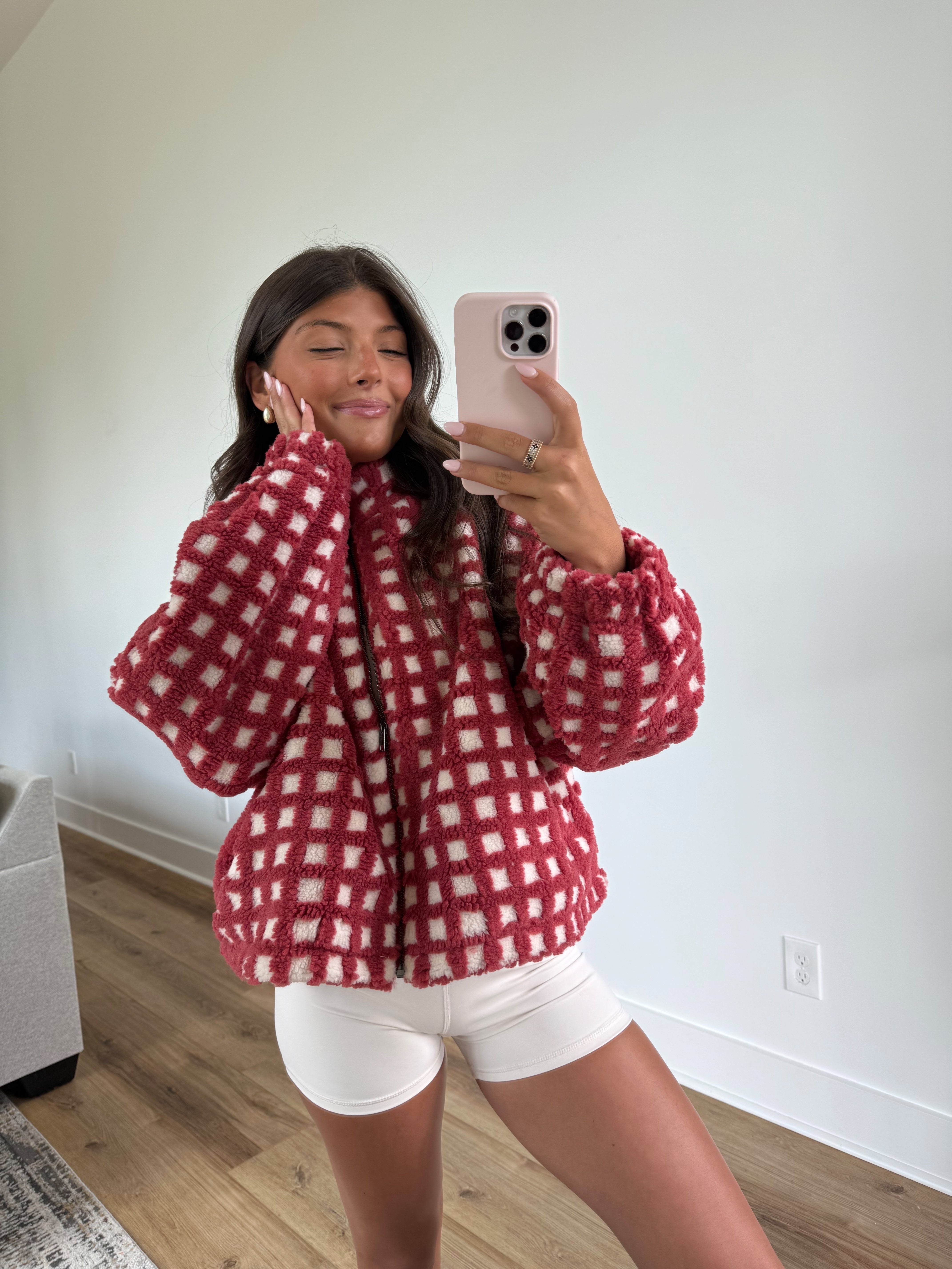 Cherry Check Fleece